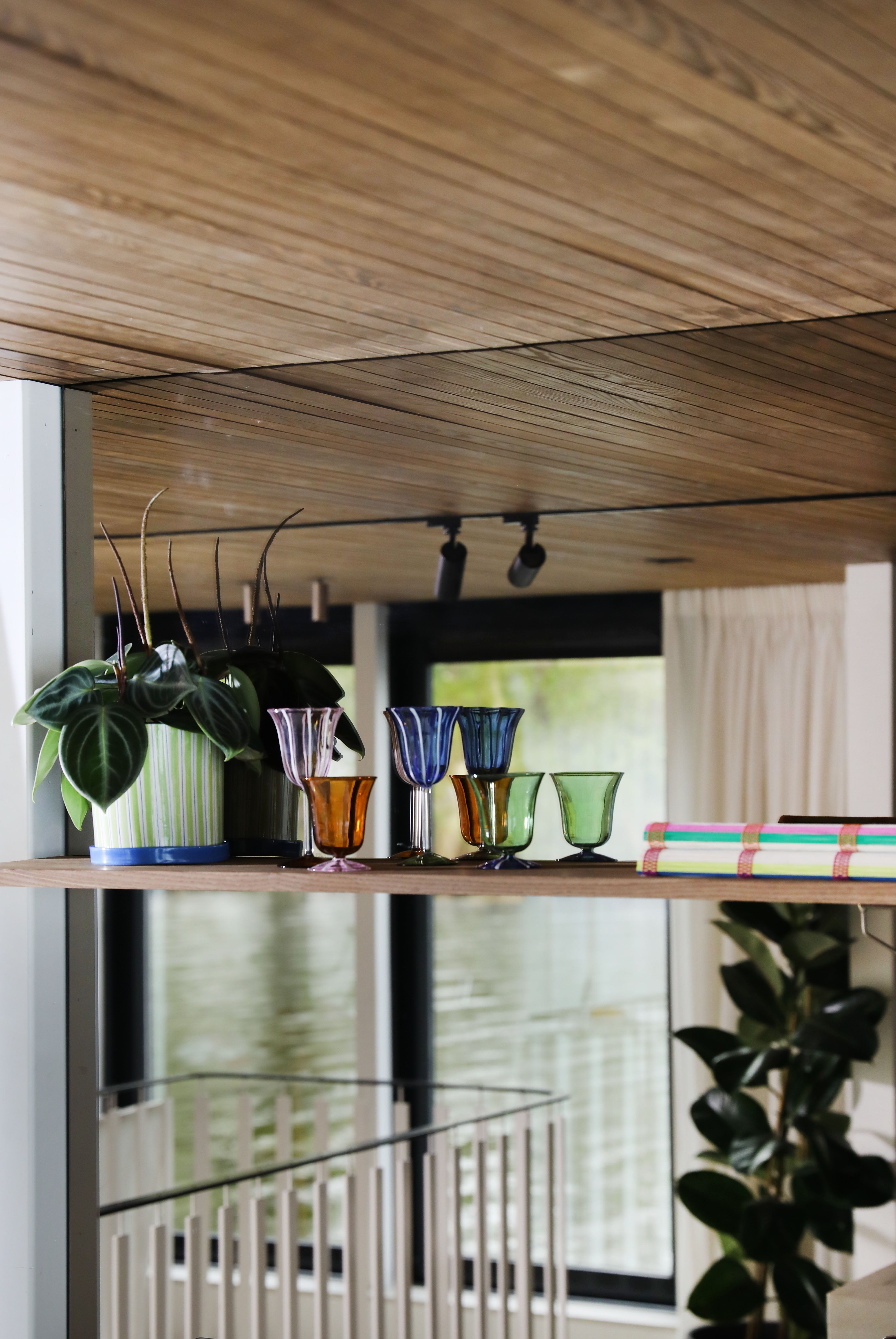 EVE glazen set groen met blauw