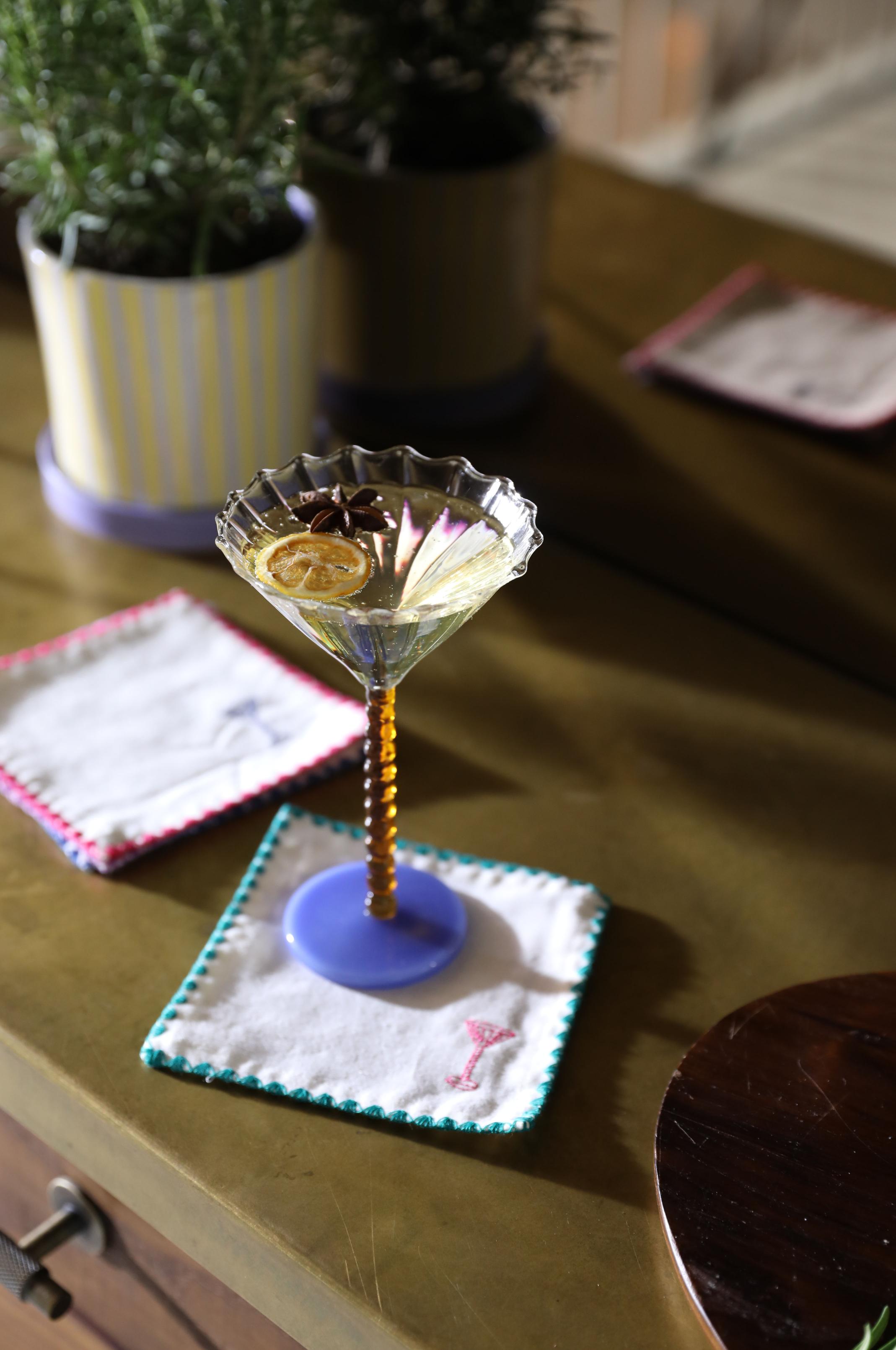 Zigzag Cotton Cocktail Napkin Set