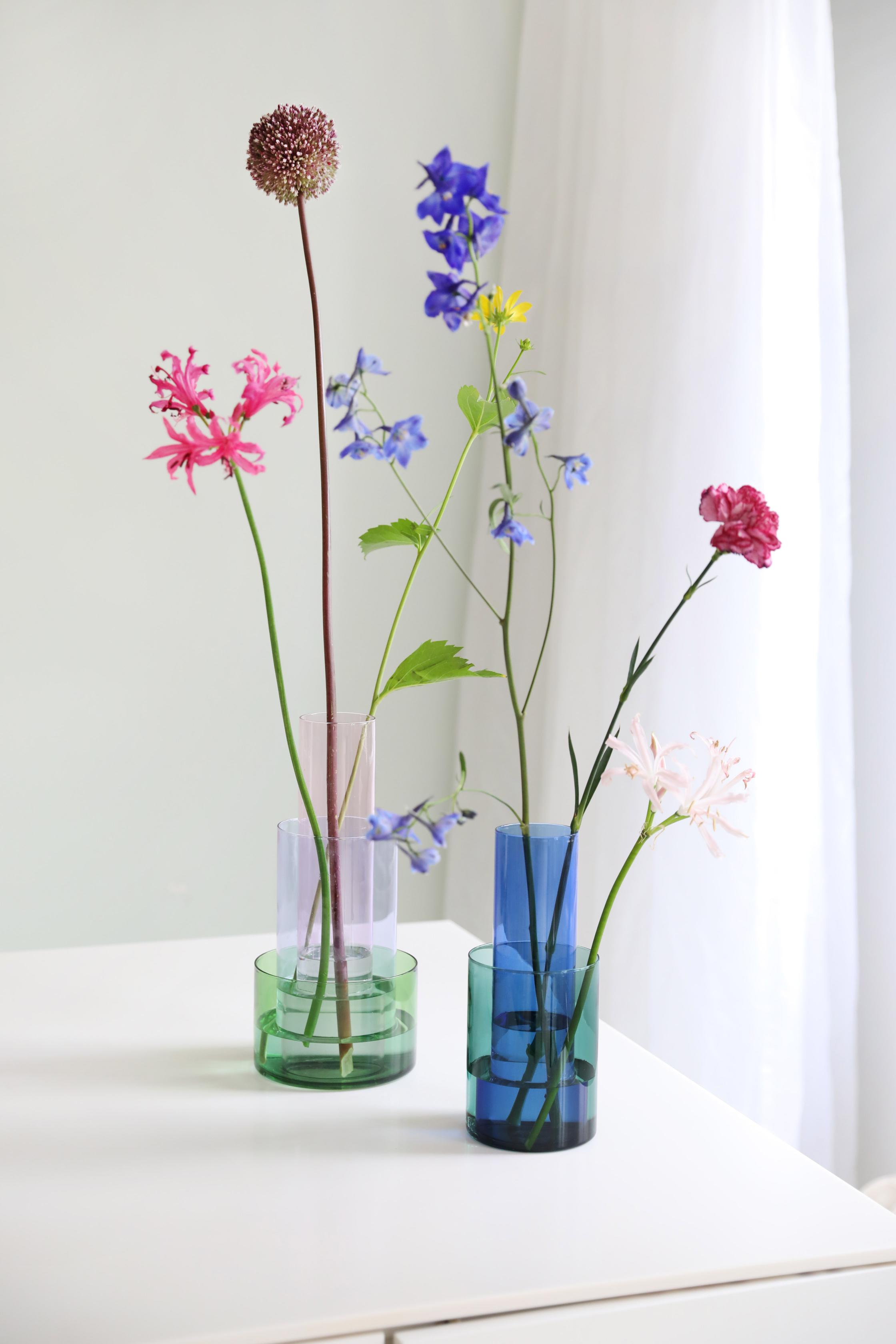 AMPHI vase blue with green