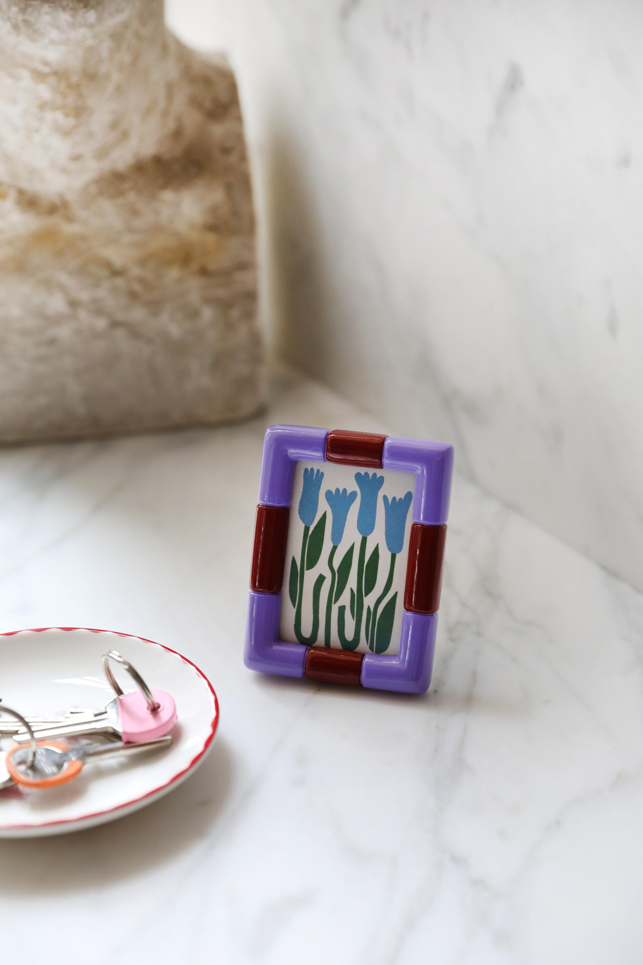 RIFT RECTANGLE photo frame lilac with purple