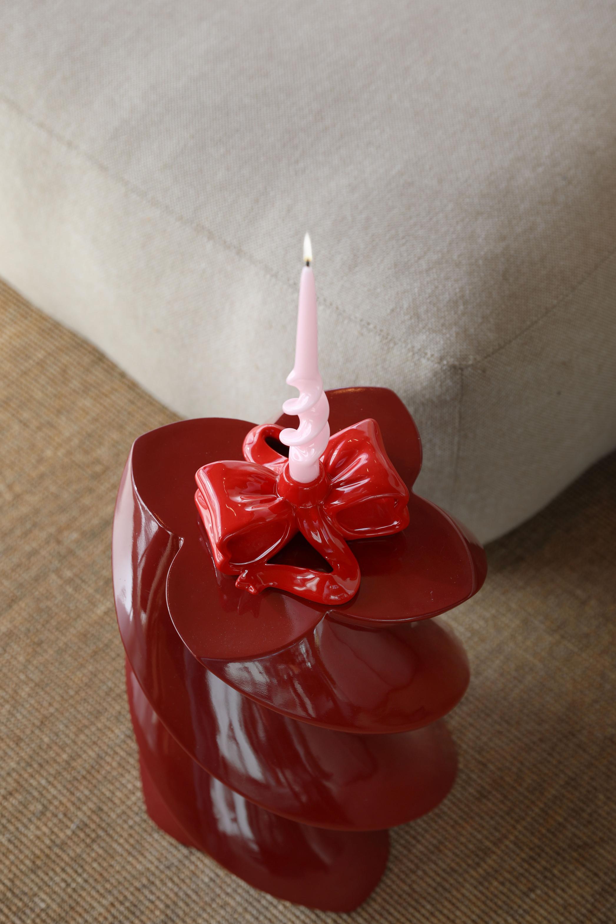 ALPHA REDS Candle Set in Pink with Burgundy and Yellow