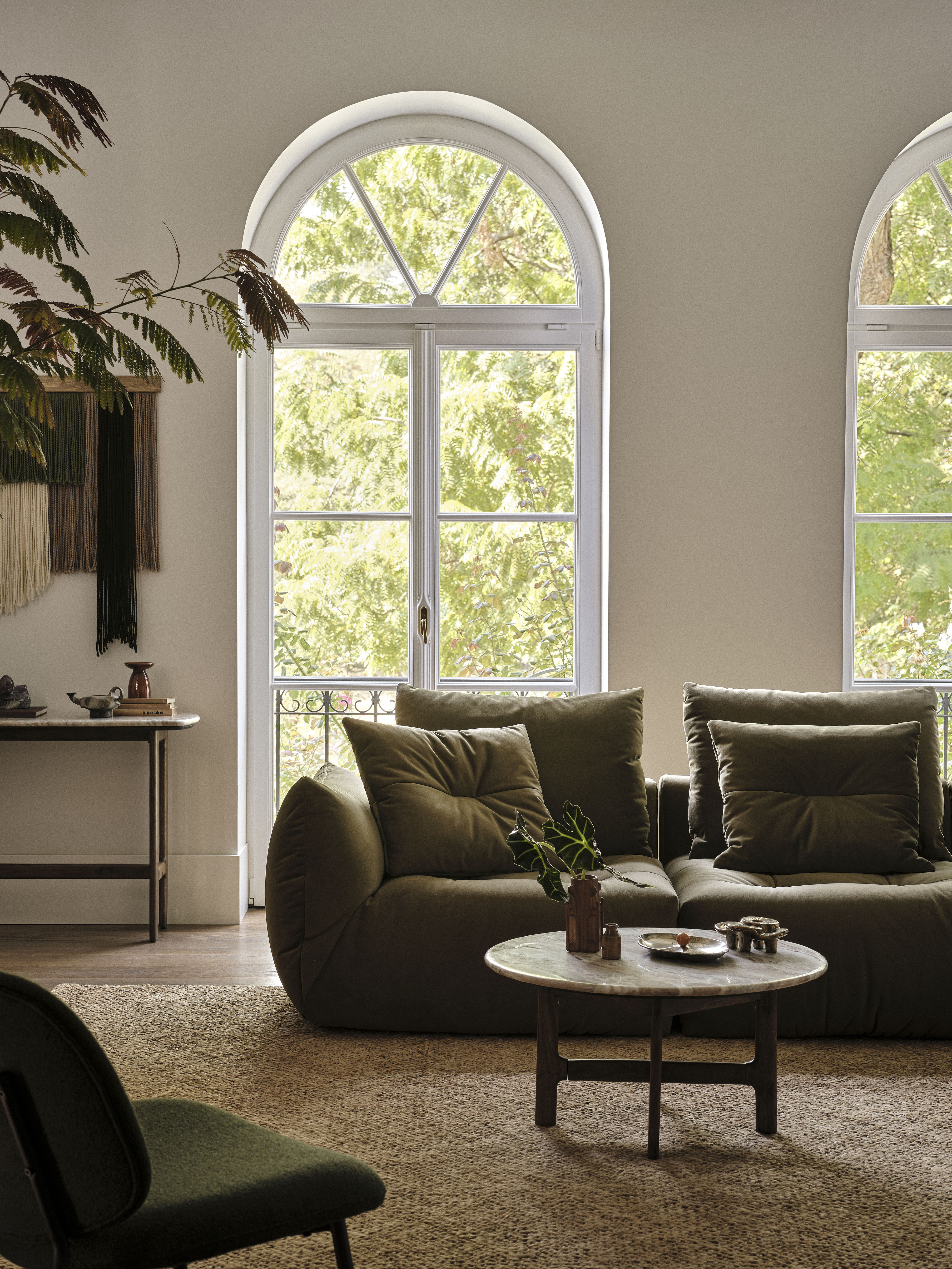 Modulaire fluwelen hoekbank BLOOM terracotta