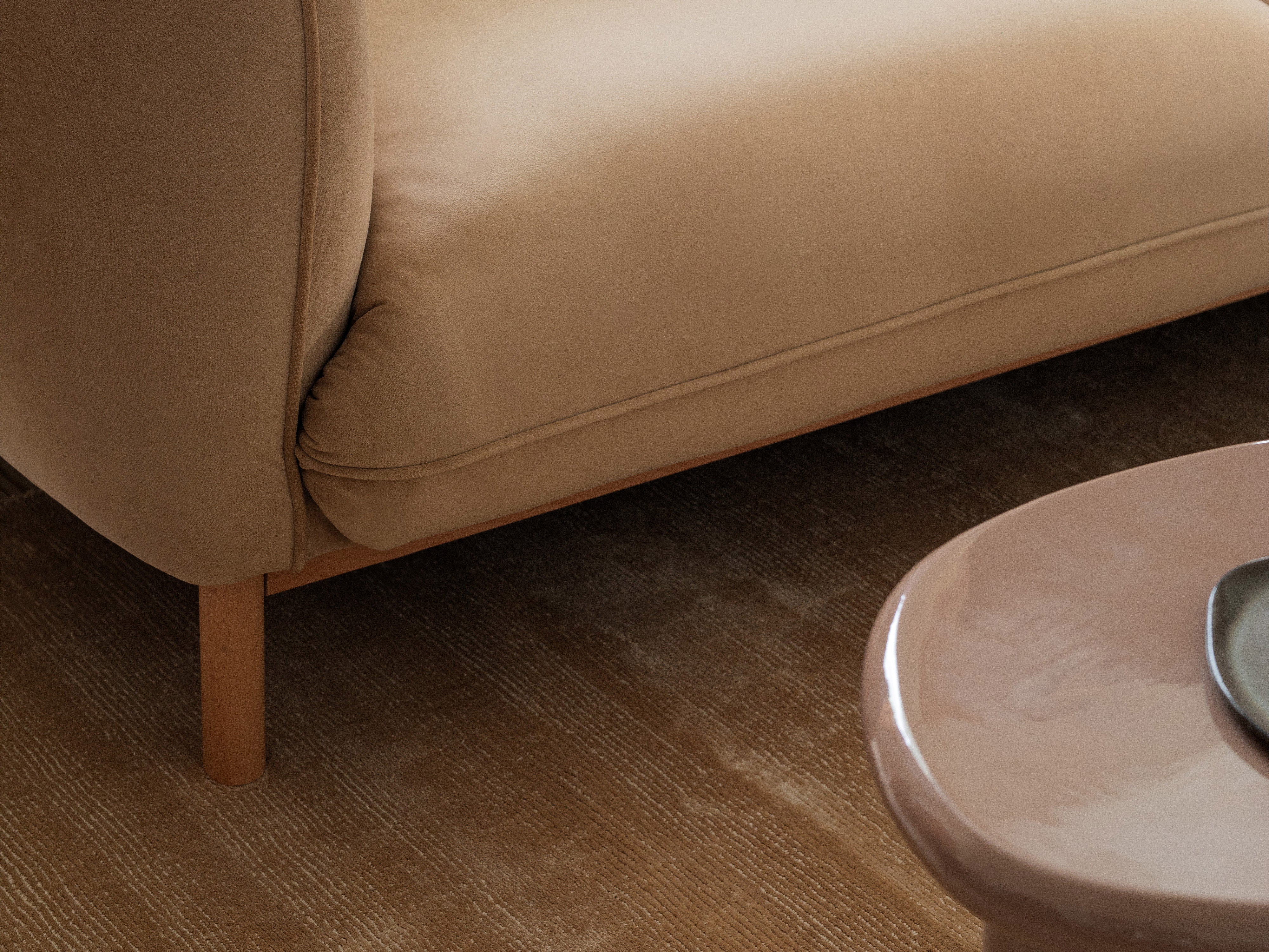 ADA velvet sofa for 4 people light brown