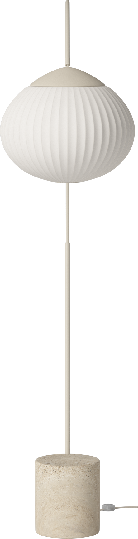 ACORN White floor lamp with a travertine base