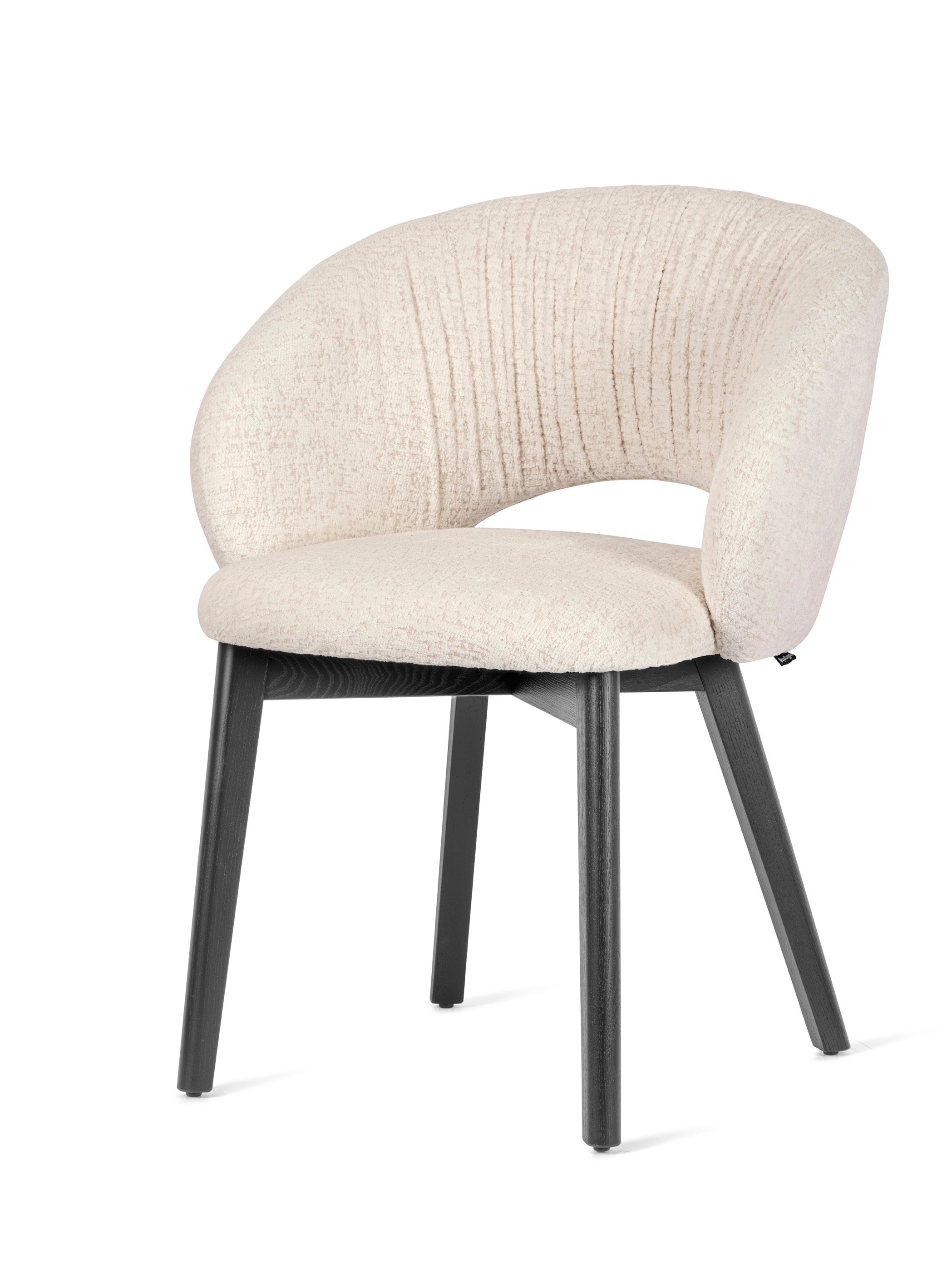 Upholstered ANIME Chair with Black Wooden Base