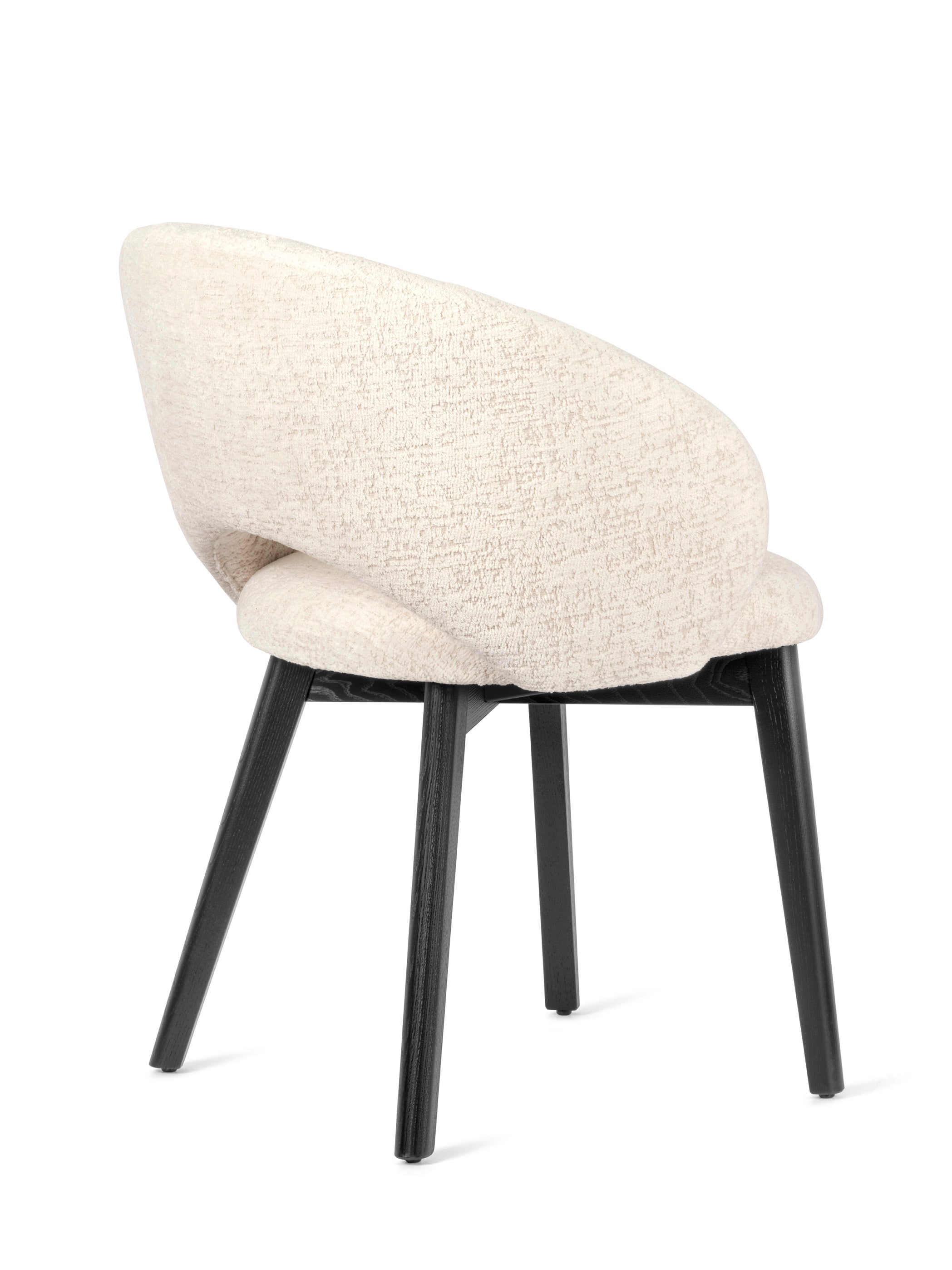 Upholstered ANIME Chair with Black Wooden Base