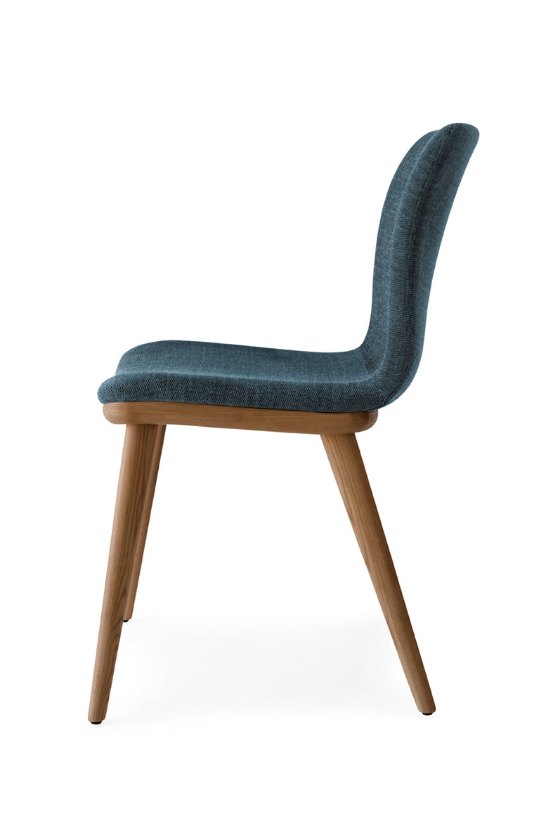 ANNIE upholstered chair with walnut base