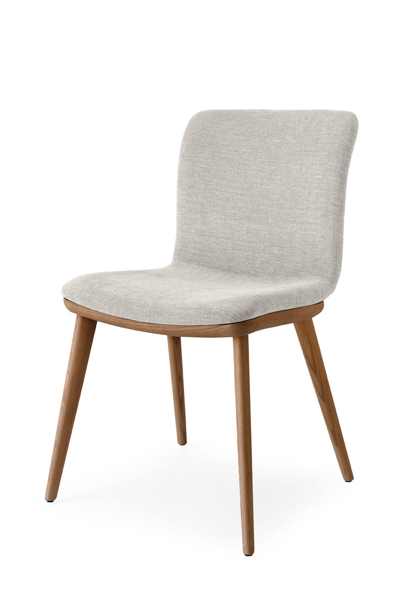 ANNIE upholstered chair with walnut base