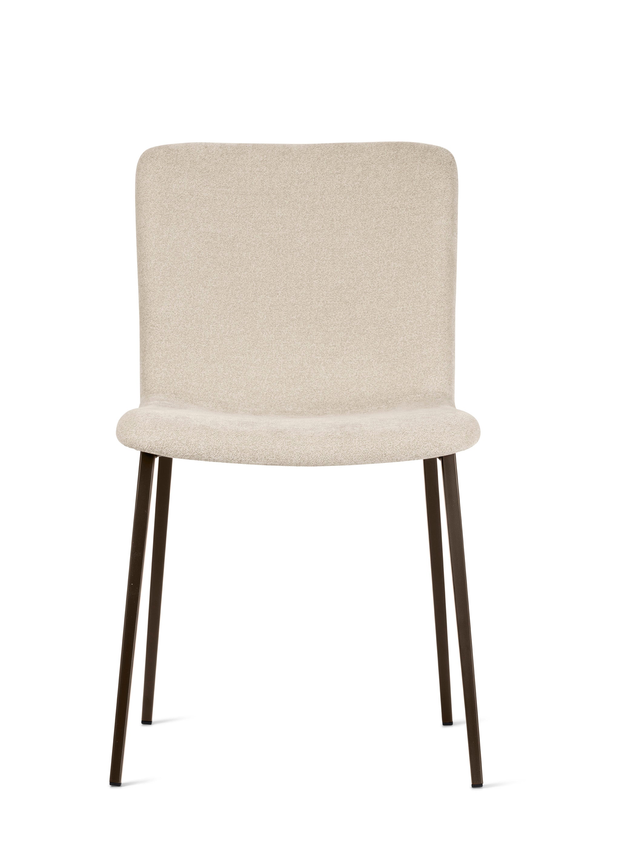 ANNIE upholstered chair with a brown metal base