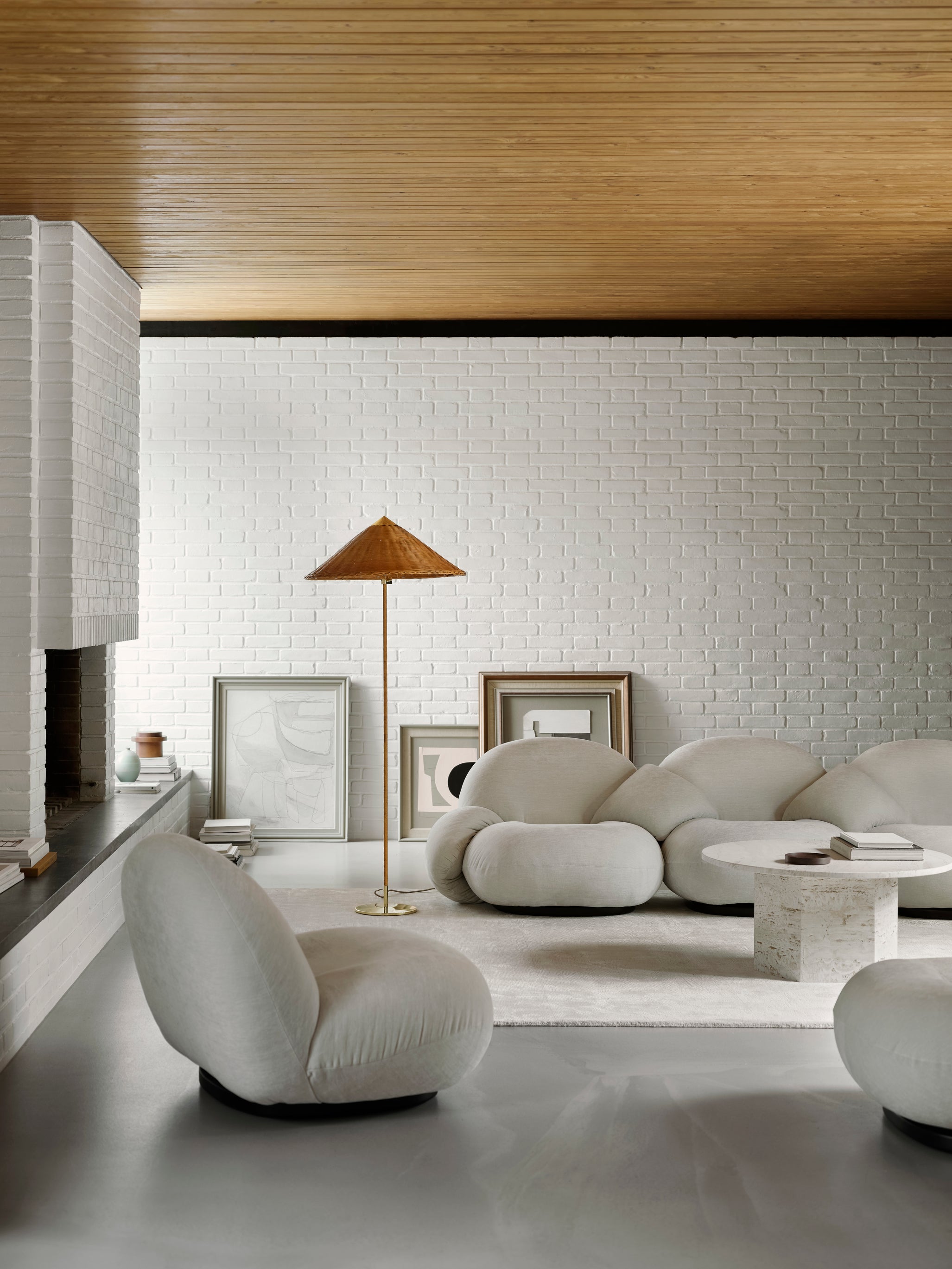 Bank 3-zits PACHA gestoffeerd met een gouden basis