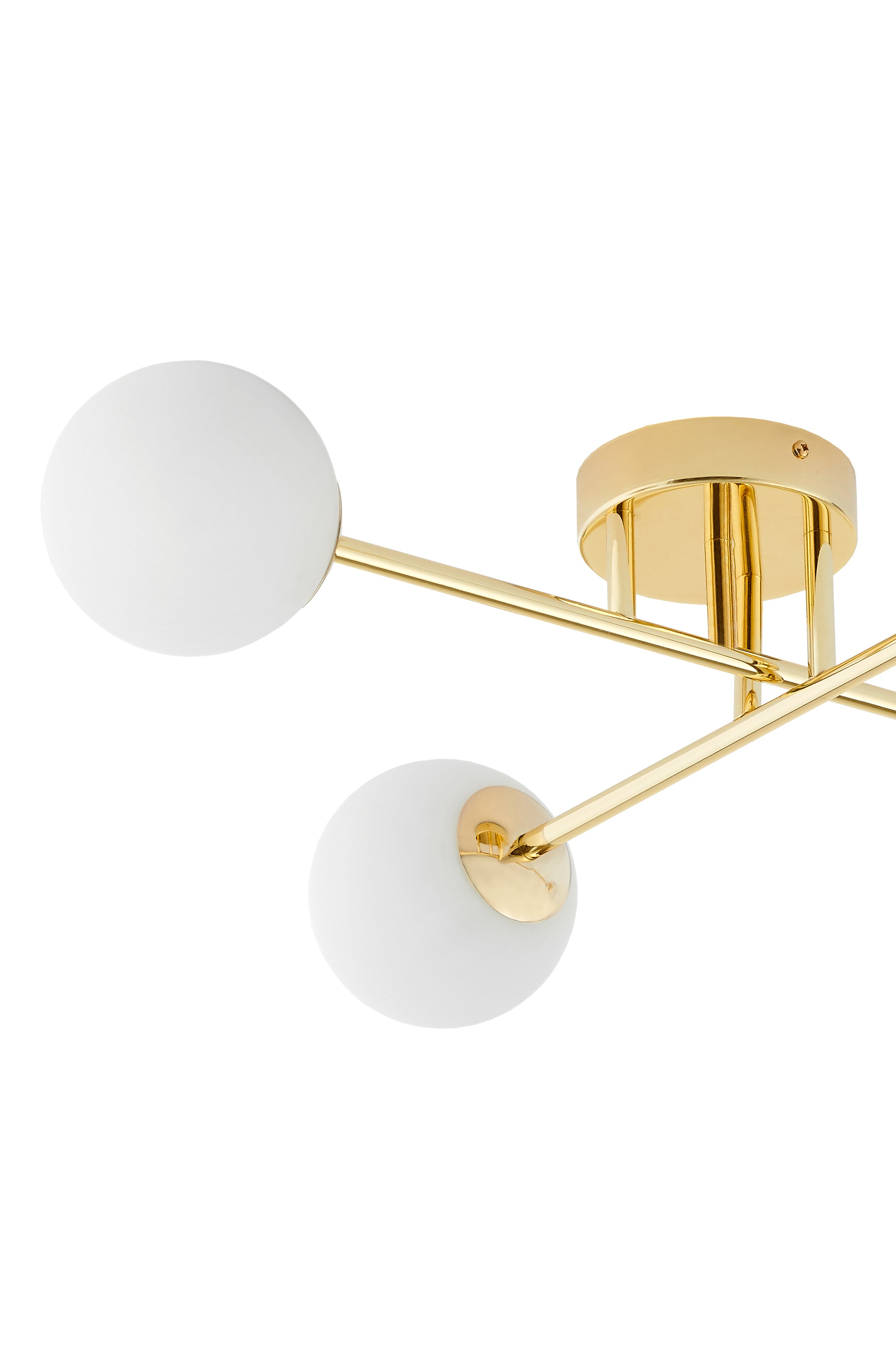 Deckenlampe ASTRA 4 gold mit weißem Schirm