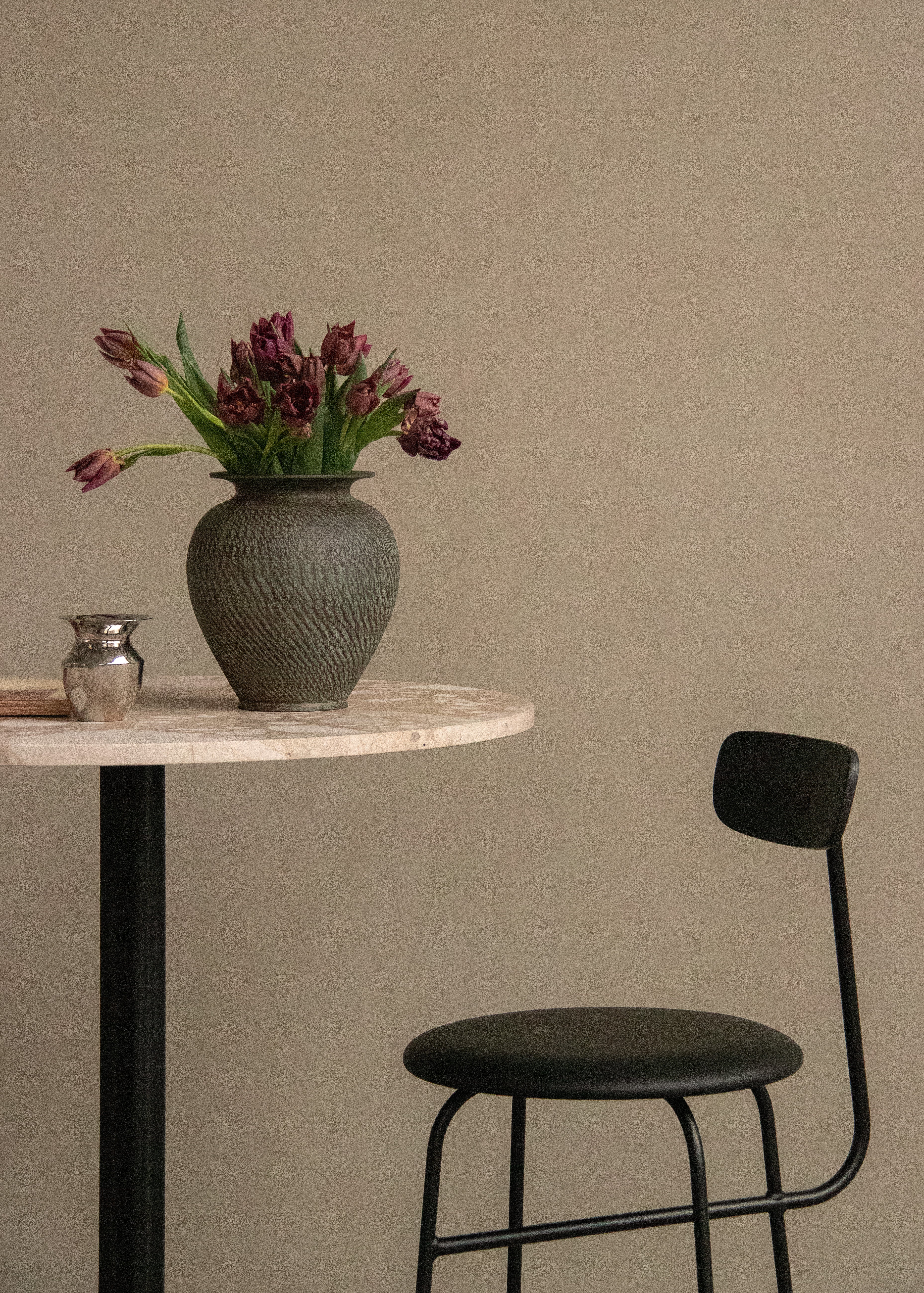 AFTEROOM black ash veneer stool