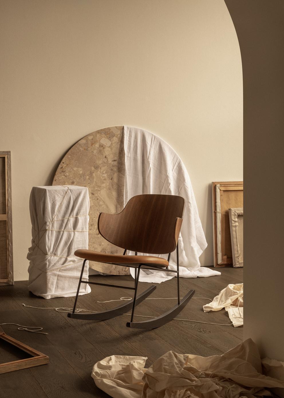 PENGUIN rocking chair walnut veneer