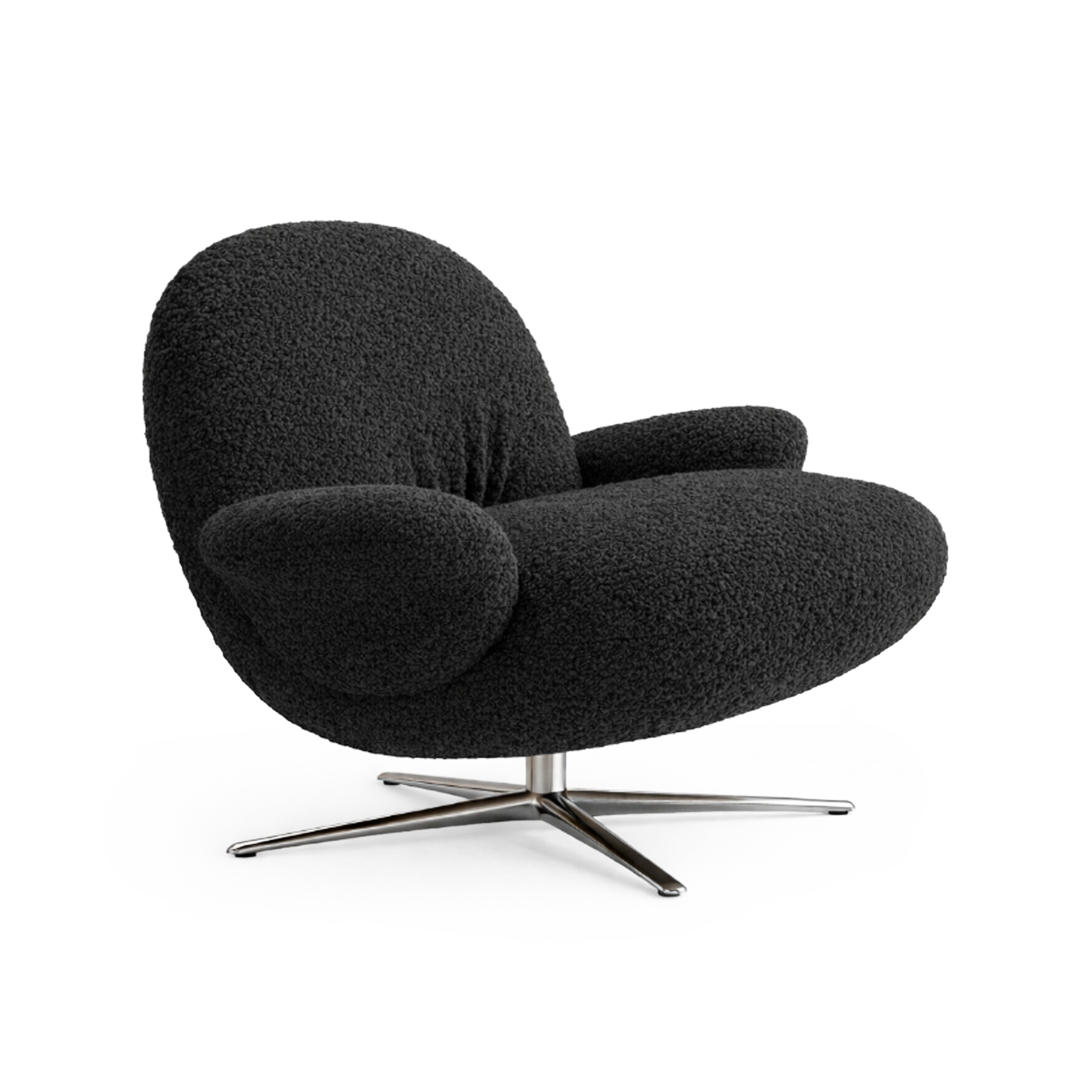 Zwarte BAOZA fauteuil met aluminium basis