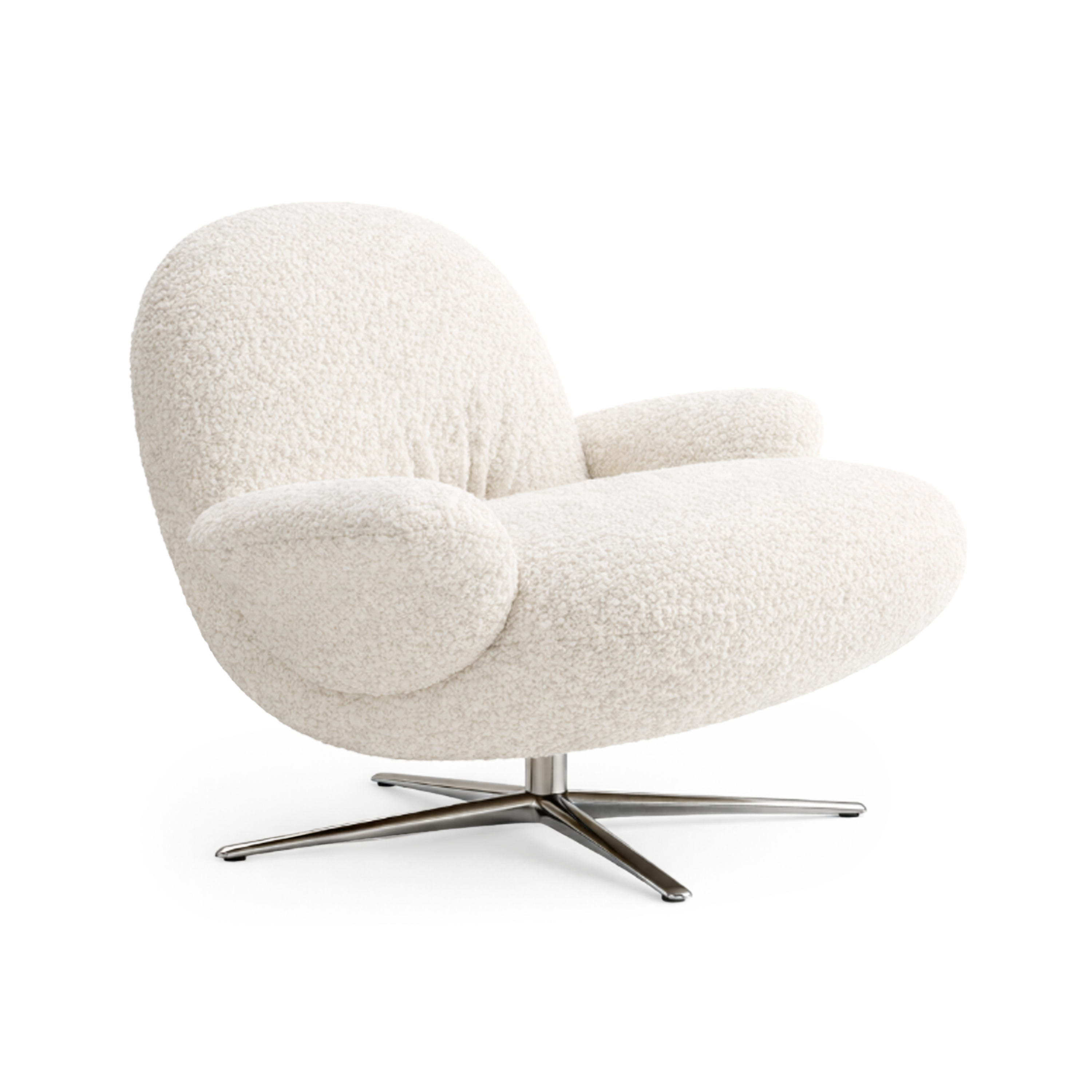 BAOZA Armchair in White with Aluminum Base