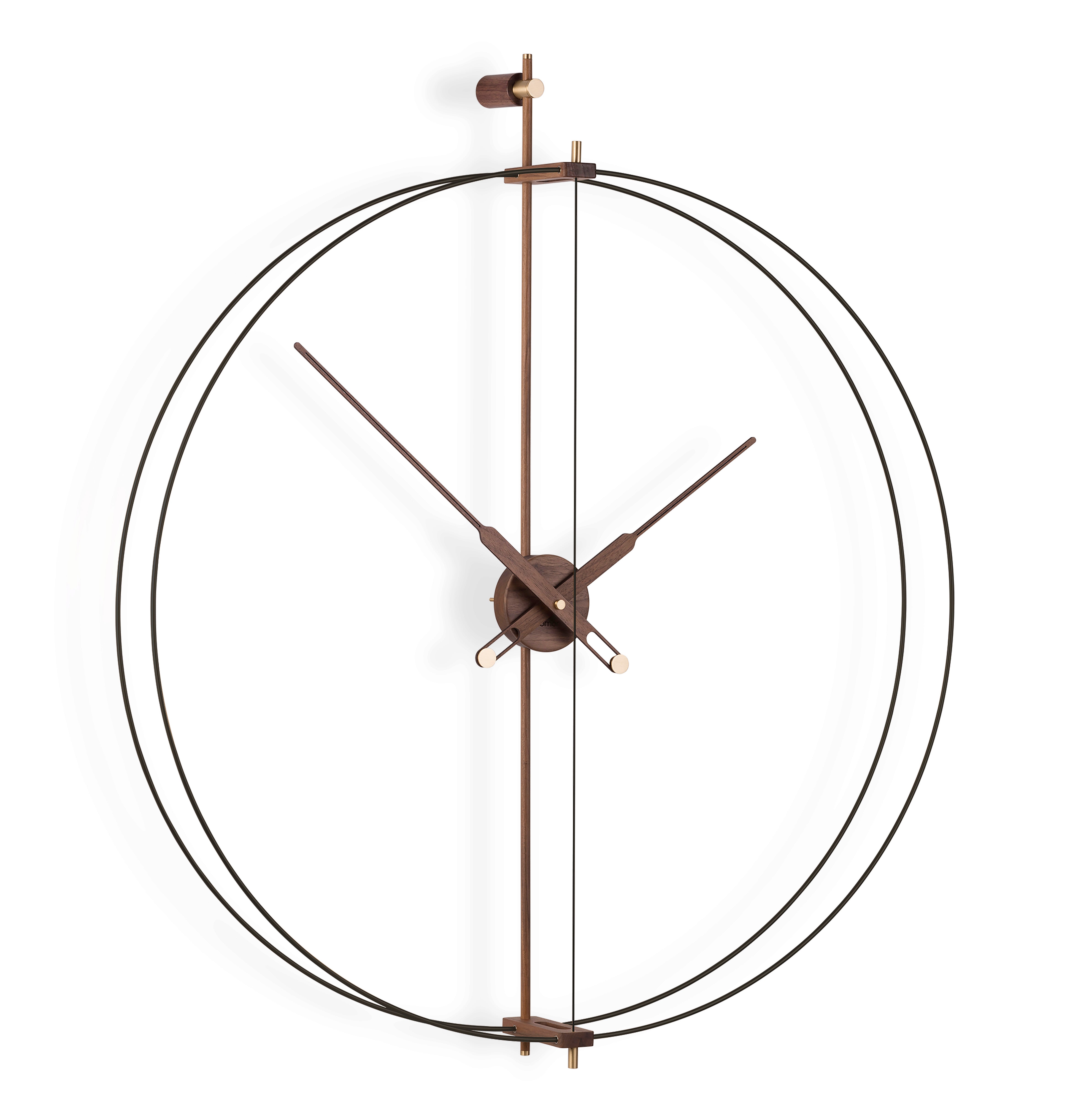 Wandklok BARCELONA PREMIUM notenhout met zwart