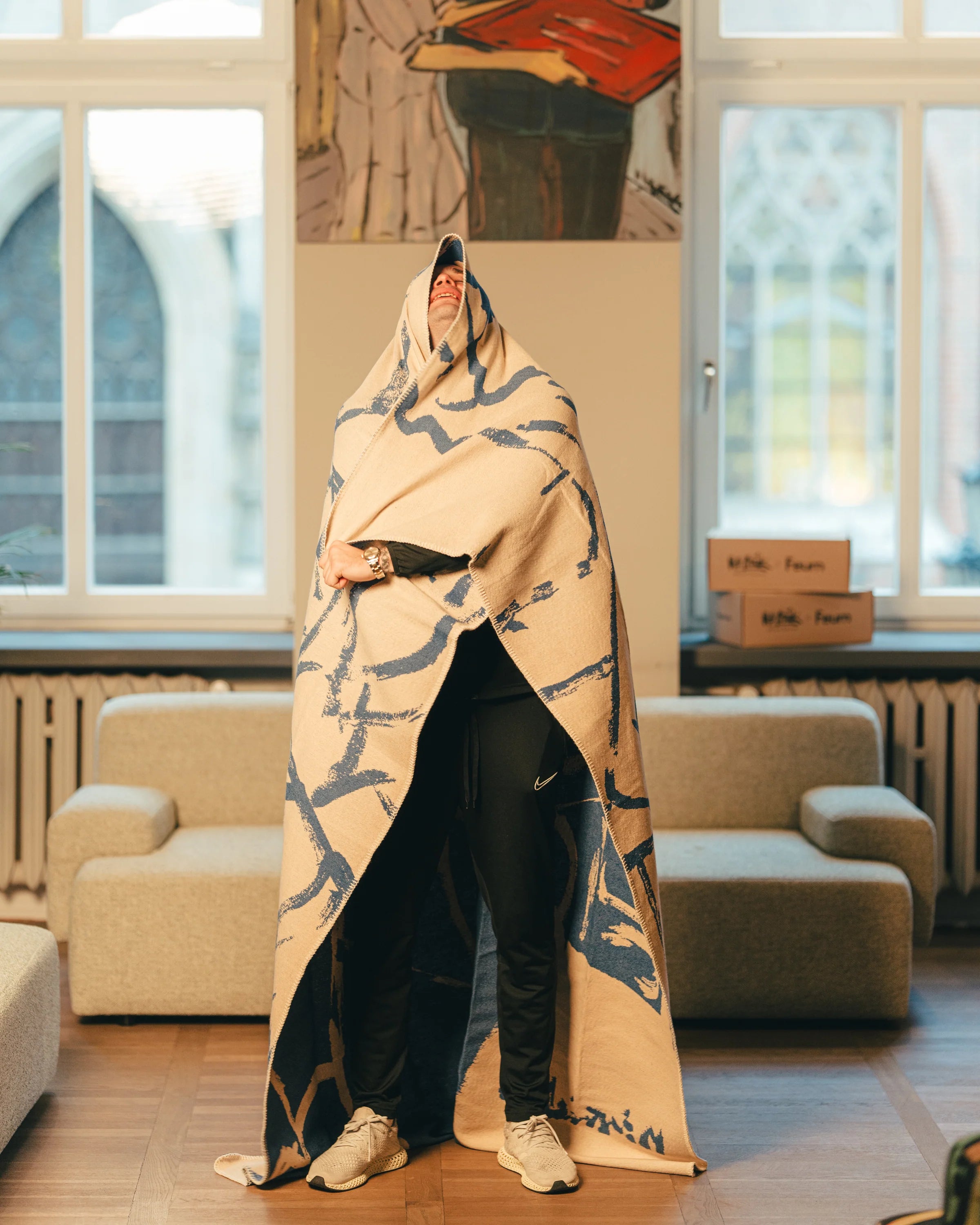 Koc M. Żytniak x Feum zandbeige en zeeblauw