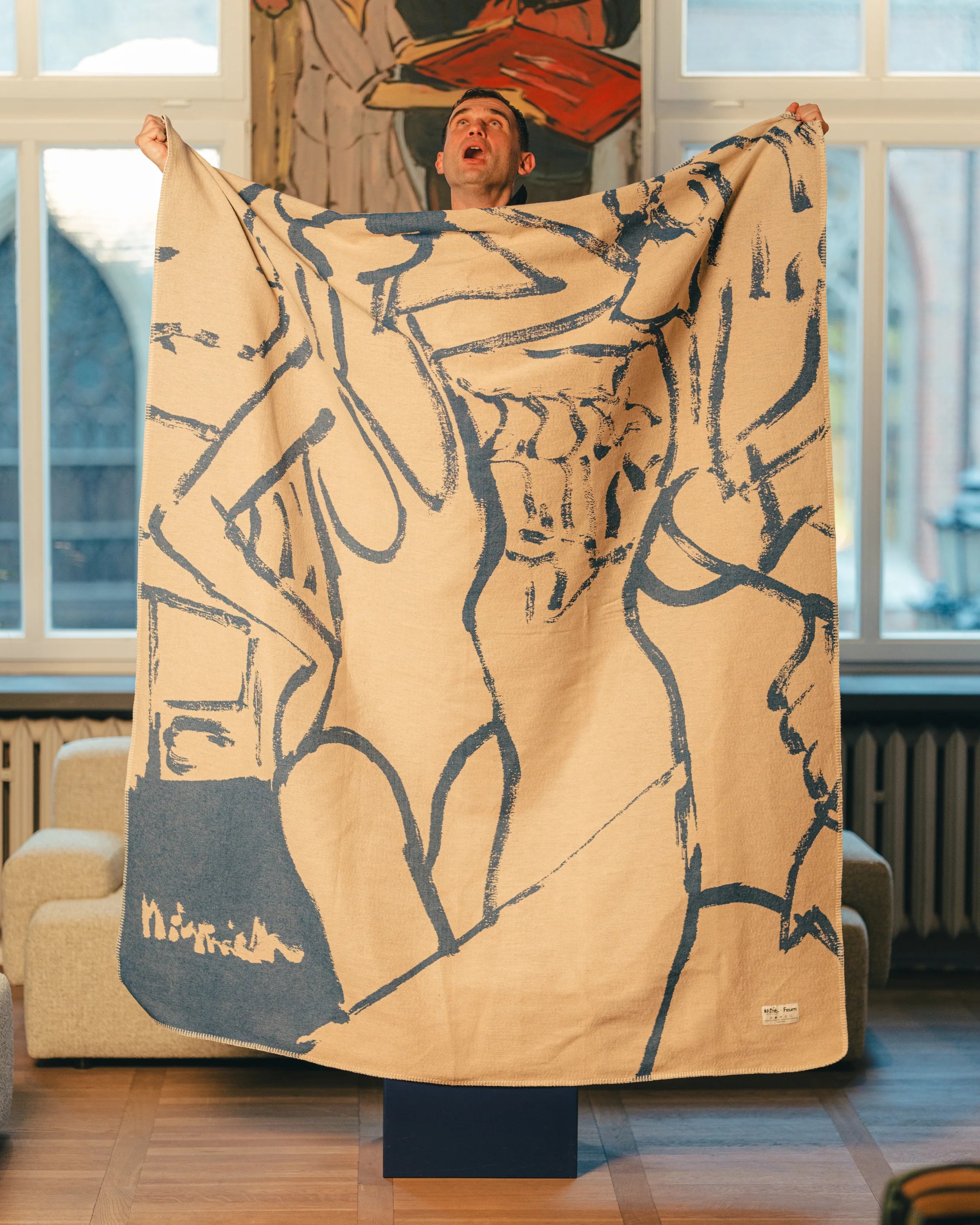 Koc M. Żytniak x Feum zandbeige en zeeblauw