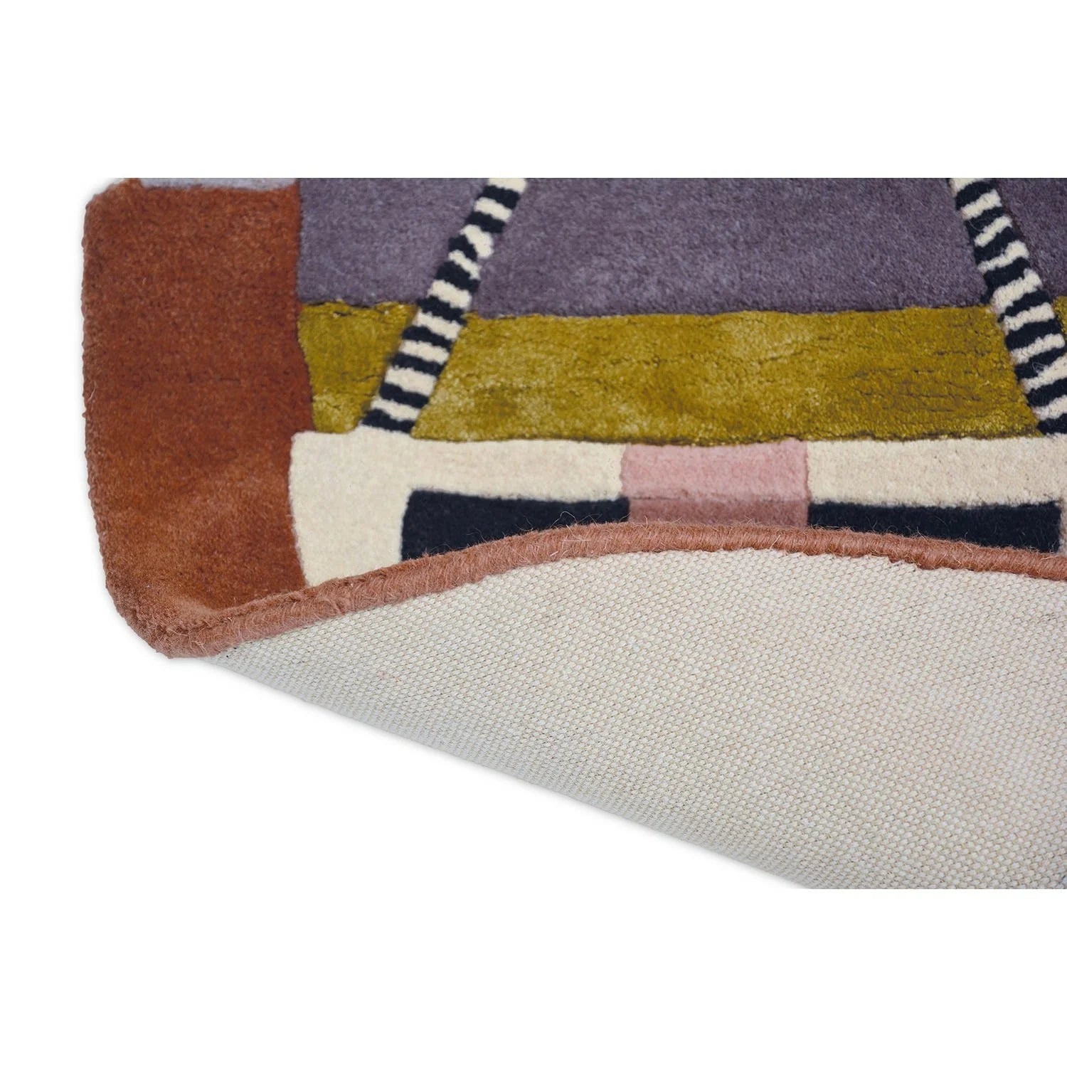 Round rug Zodiac Libra lavender-brown