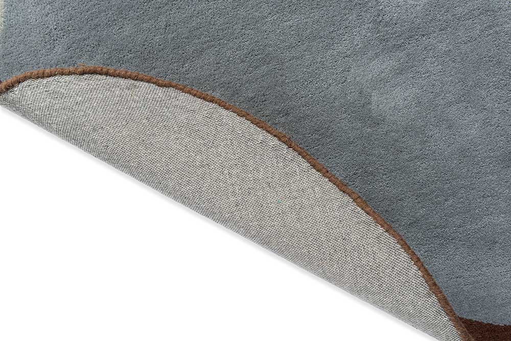 Oval rug ELEMENT CHAD brown with blue