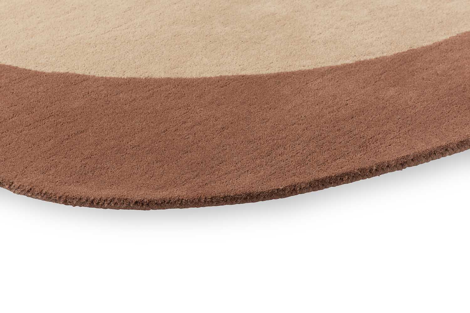 Ovale vloerkleed ELEMENT MOORE bruin met beige