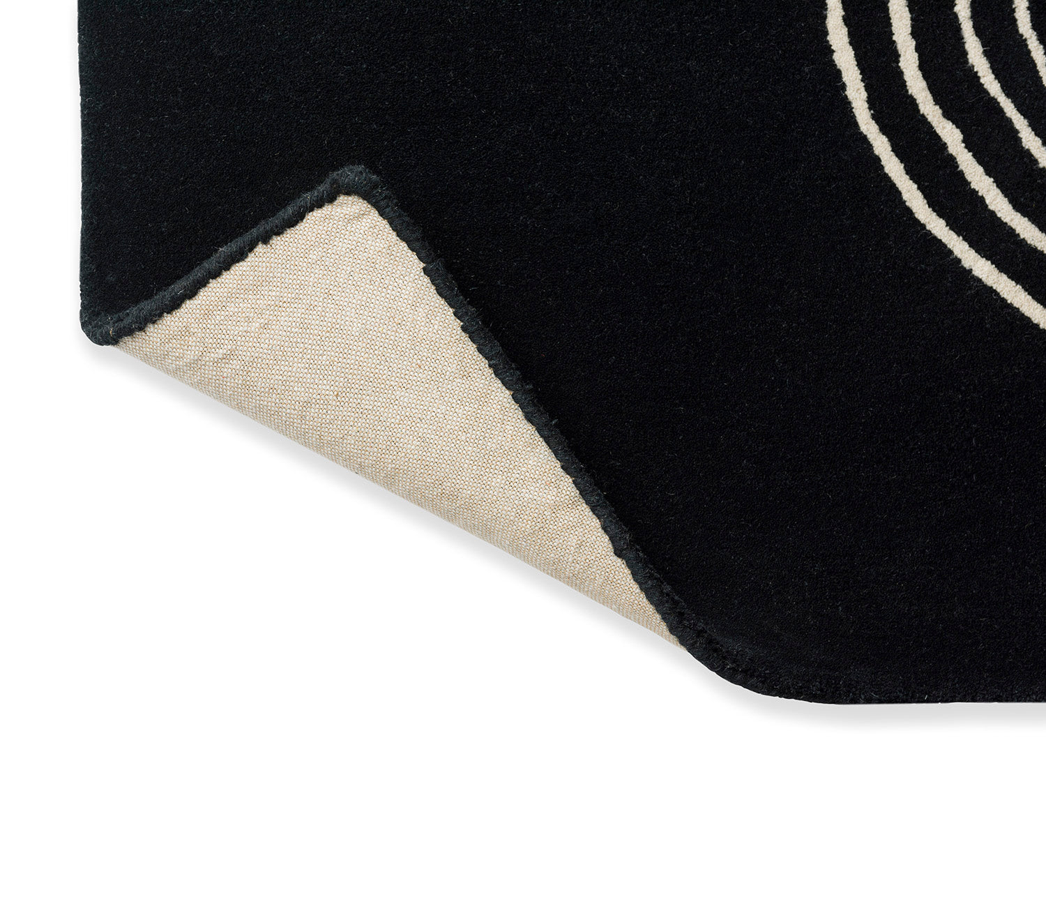 DECOR FLOW black rug with beige pattern