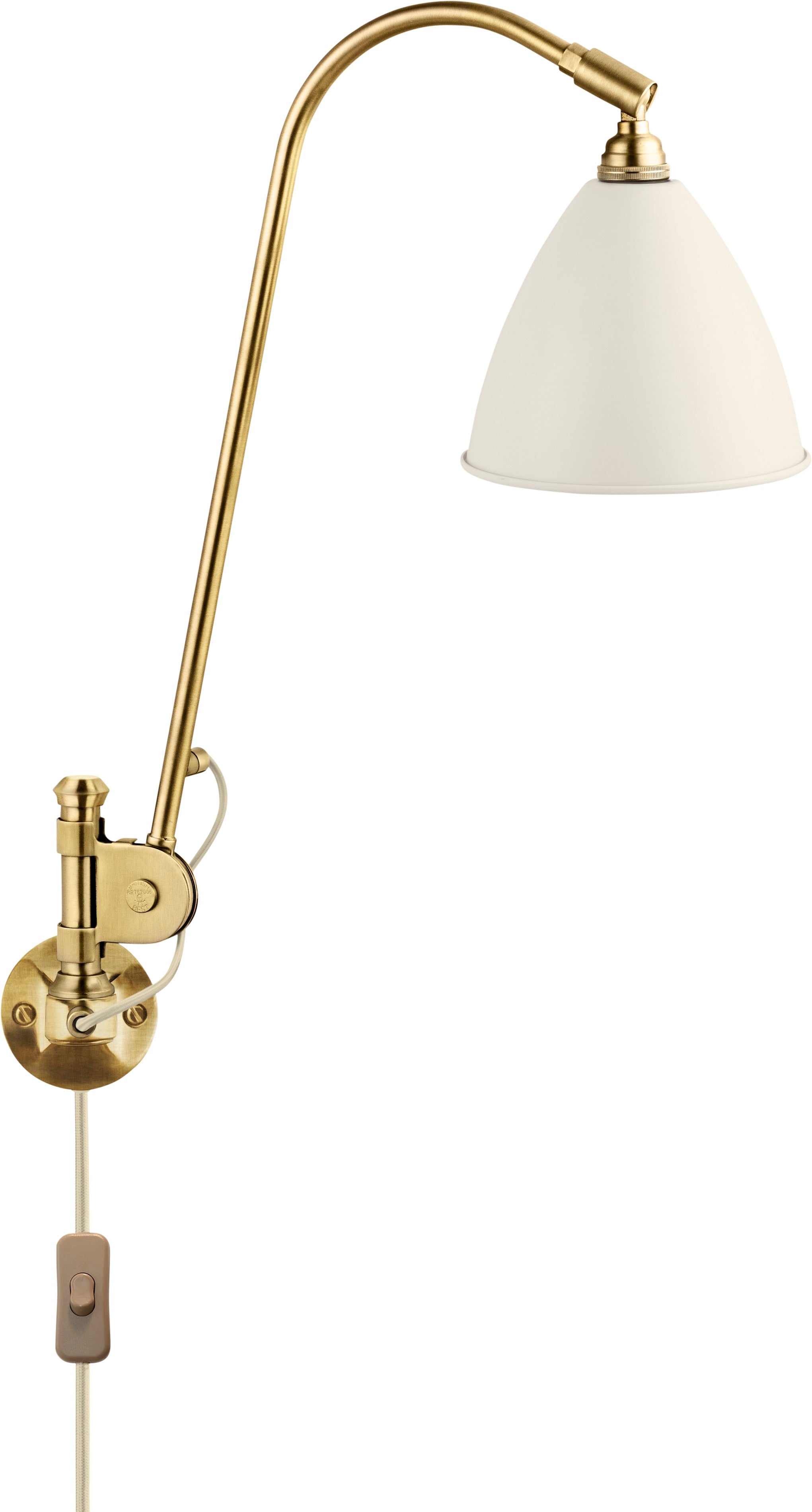 Wandlamp BESTLITE BL5 messing met crèmekleurige kap