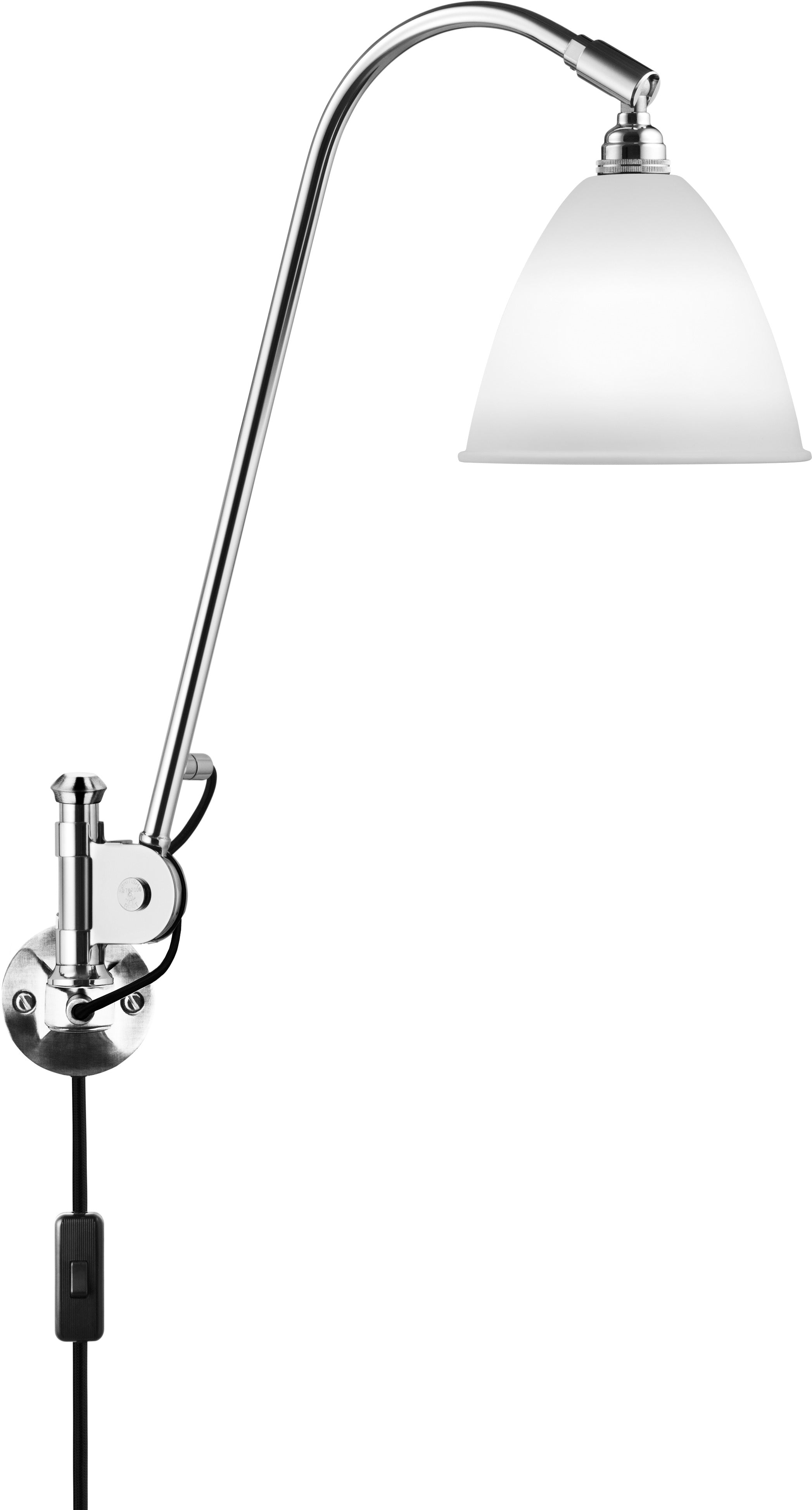 Wandlamp BESTLITE BL5 chroom met porseleinen kap