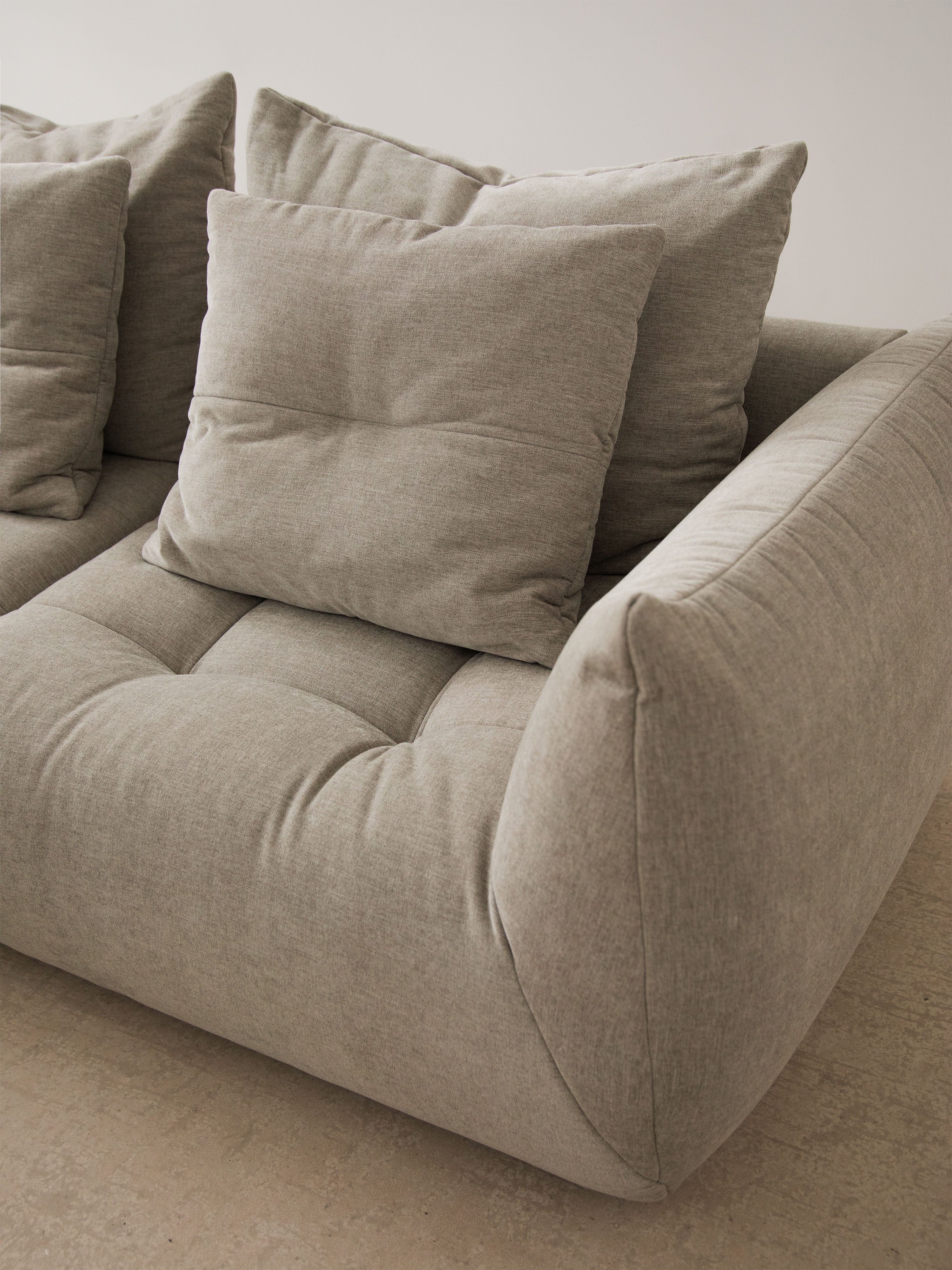 Modulaire fluwelen hoekbank BLOOM terracotta