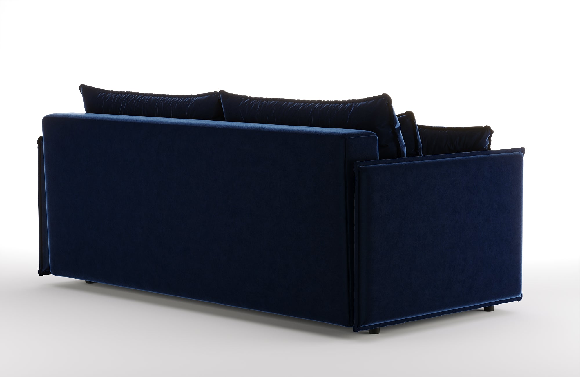 Sofa van fluweel met slaapfunctie FABIEN marineblauw