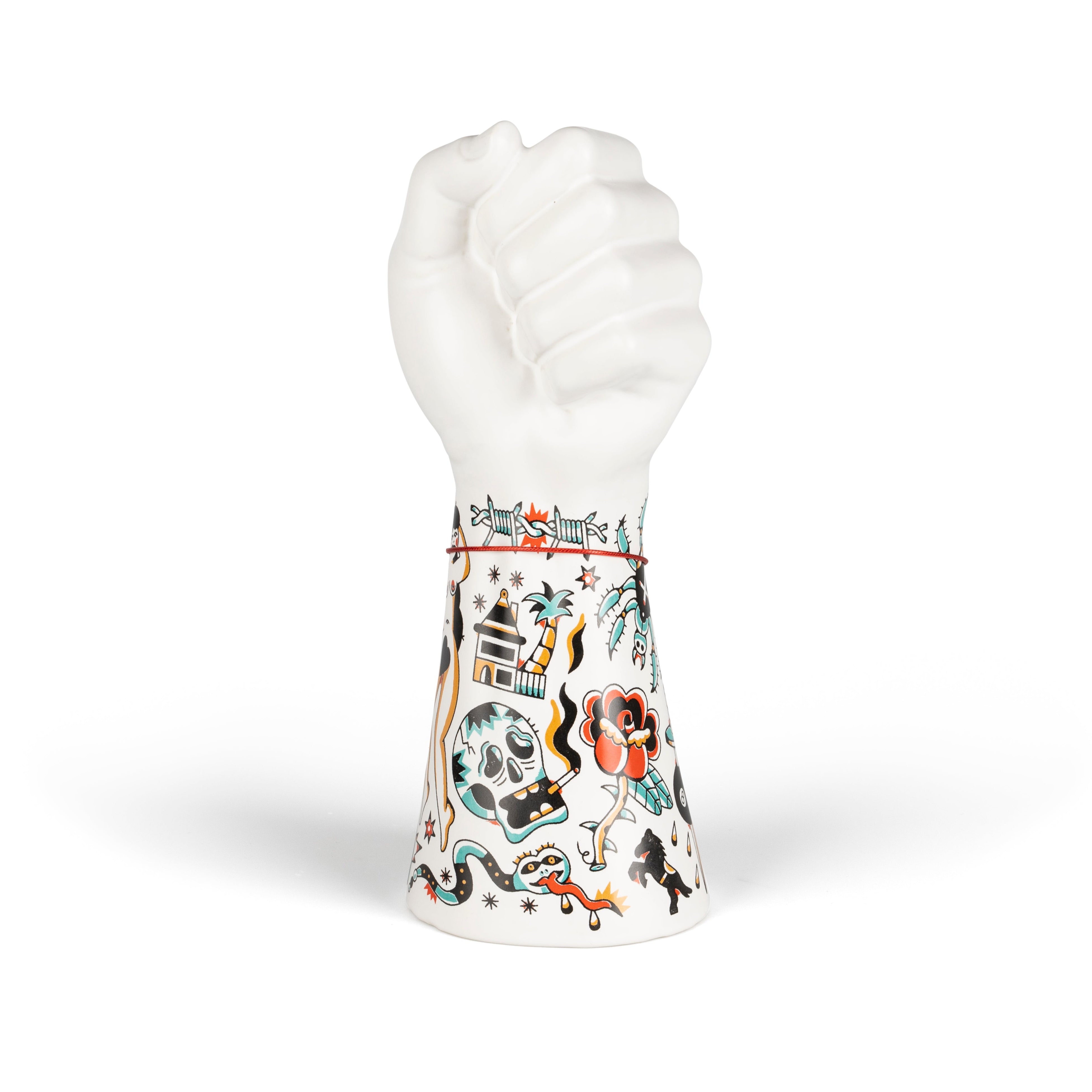 LIBERTY MATTERS vase white with colorful pattern