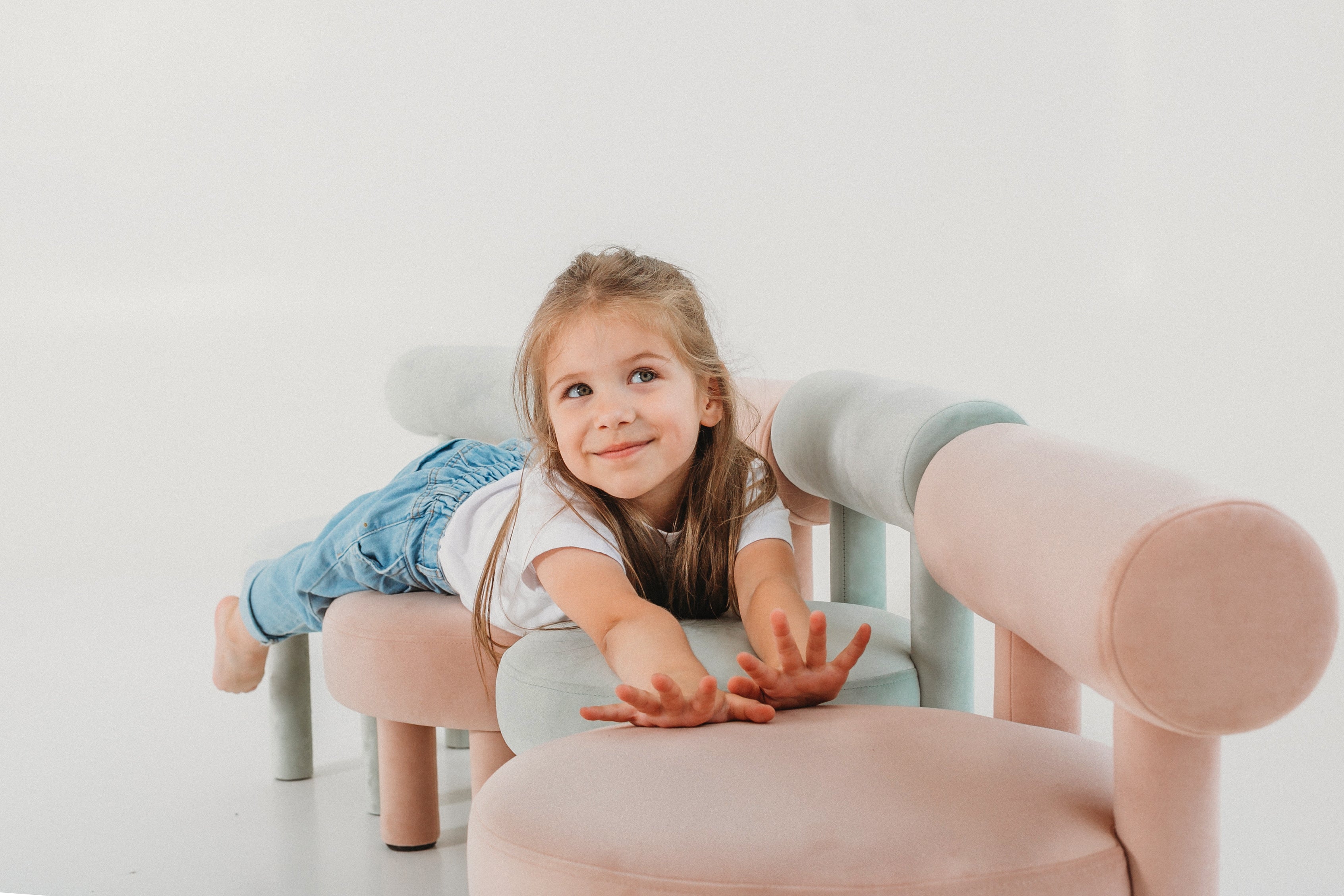 Kinderen poef BABY SPHERIC gestoffeerd