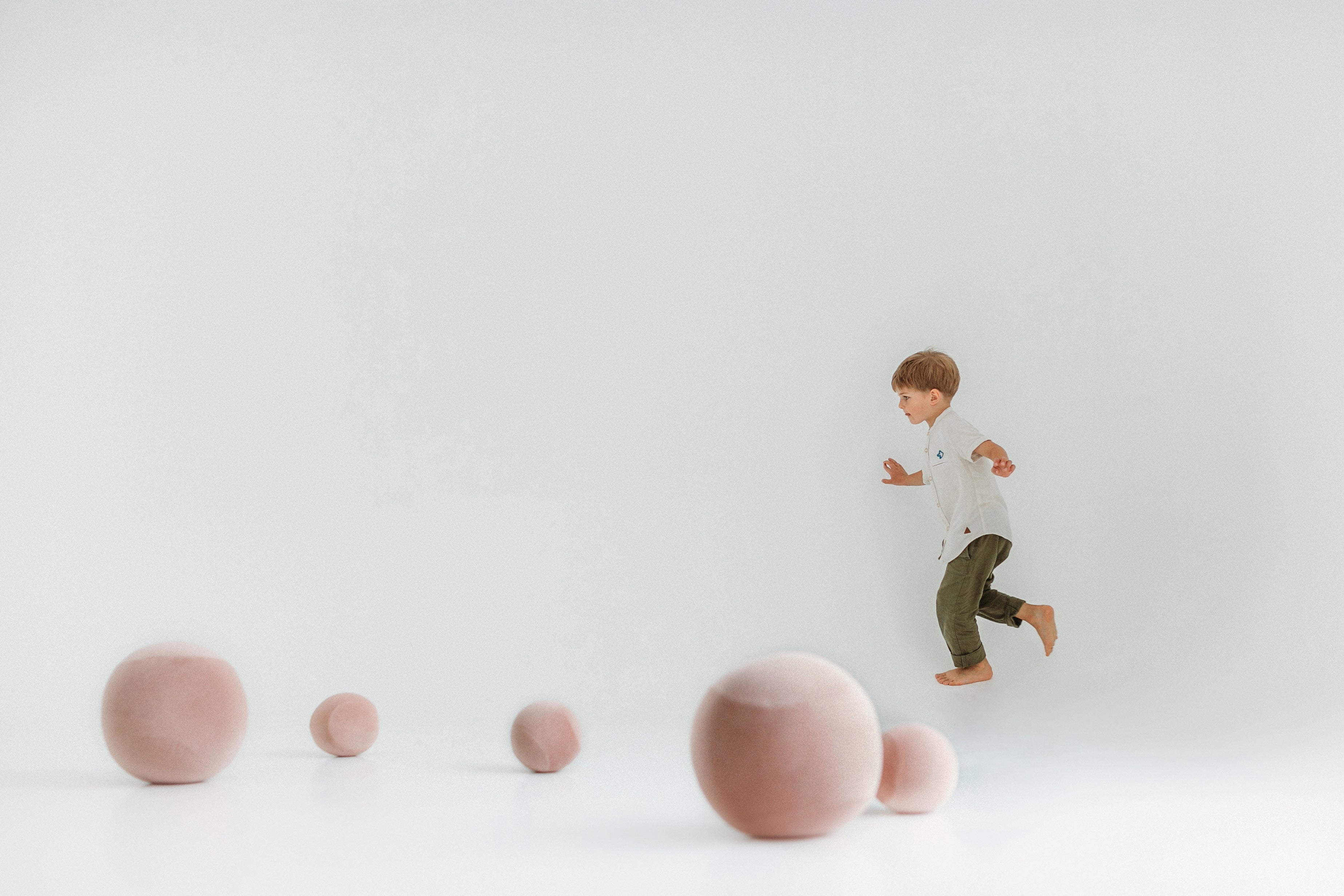 Kinderen poef BABY SPHERIC gestoffeerd