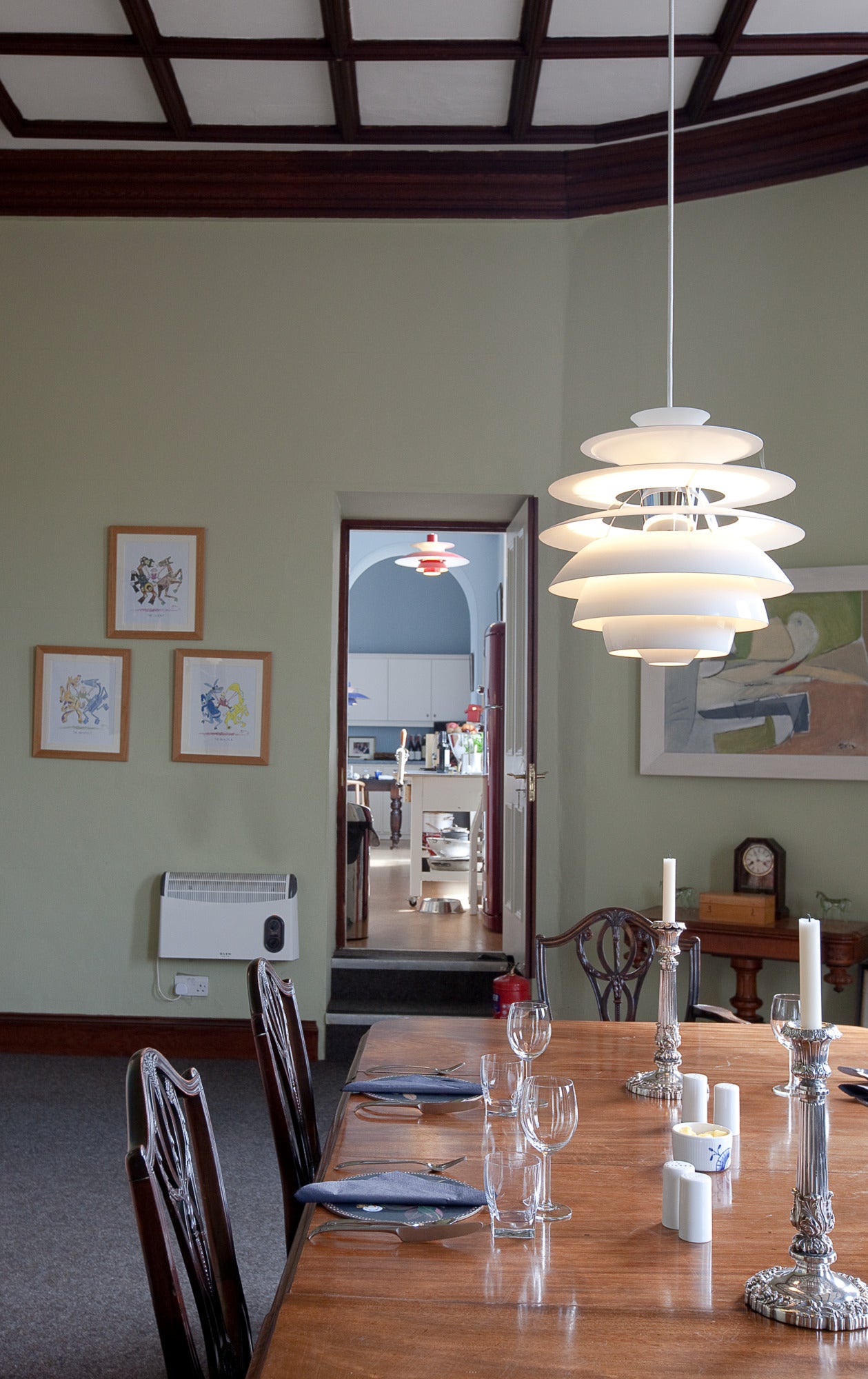 Hanglamp PH SNOWBALL wit met chroomafwerking