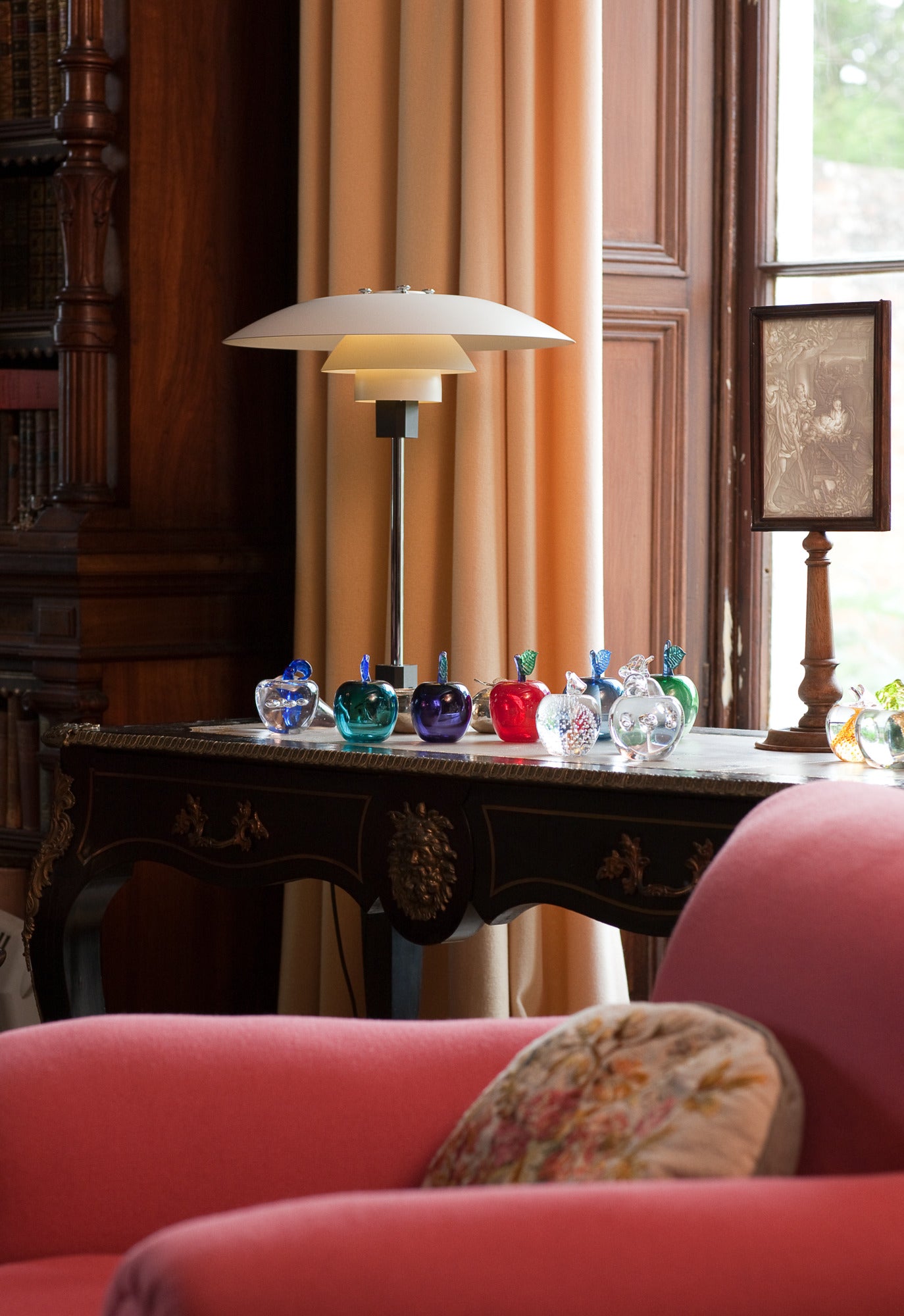 Tafellamp PH 4/3 wit met verchroomde voet