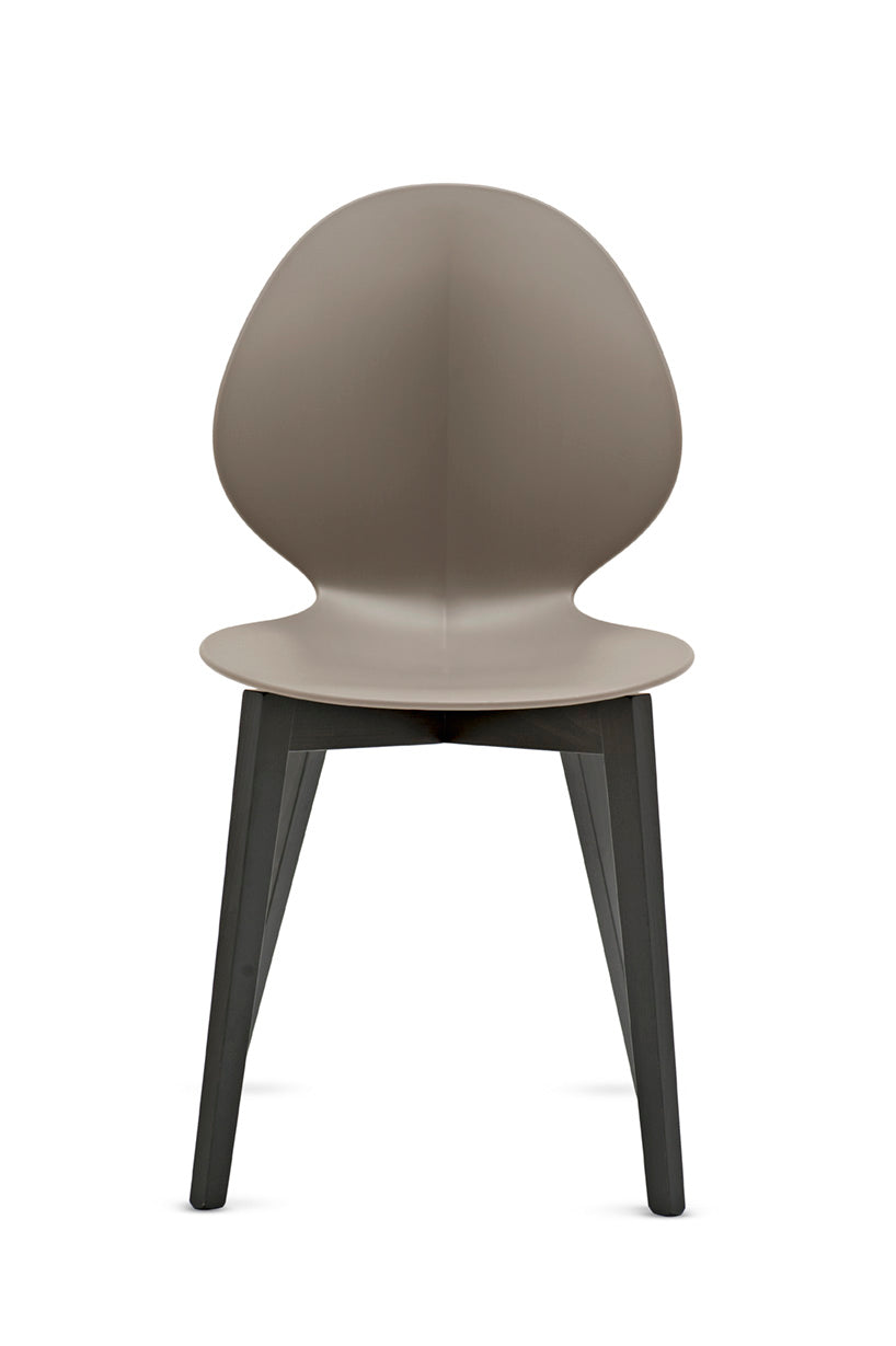 BASIL chair taupe seat with graphite wooden base
