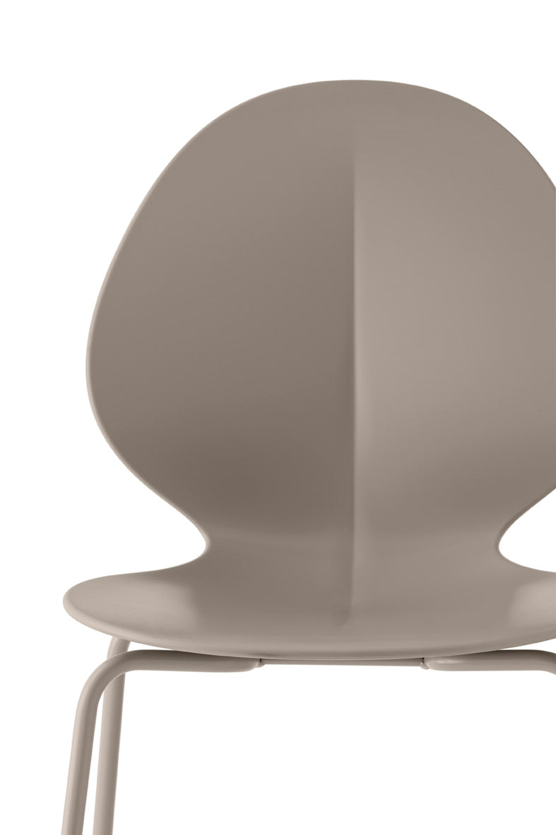 Stoel BASIL taupe zitting met taupe metalen basis