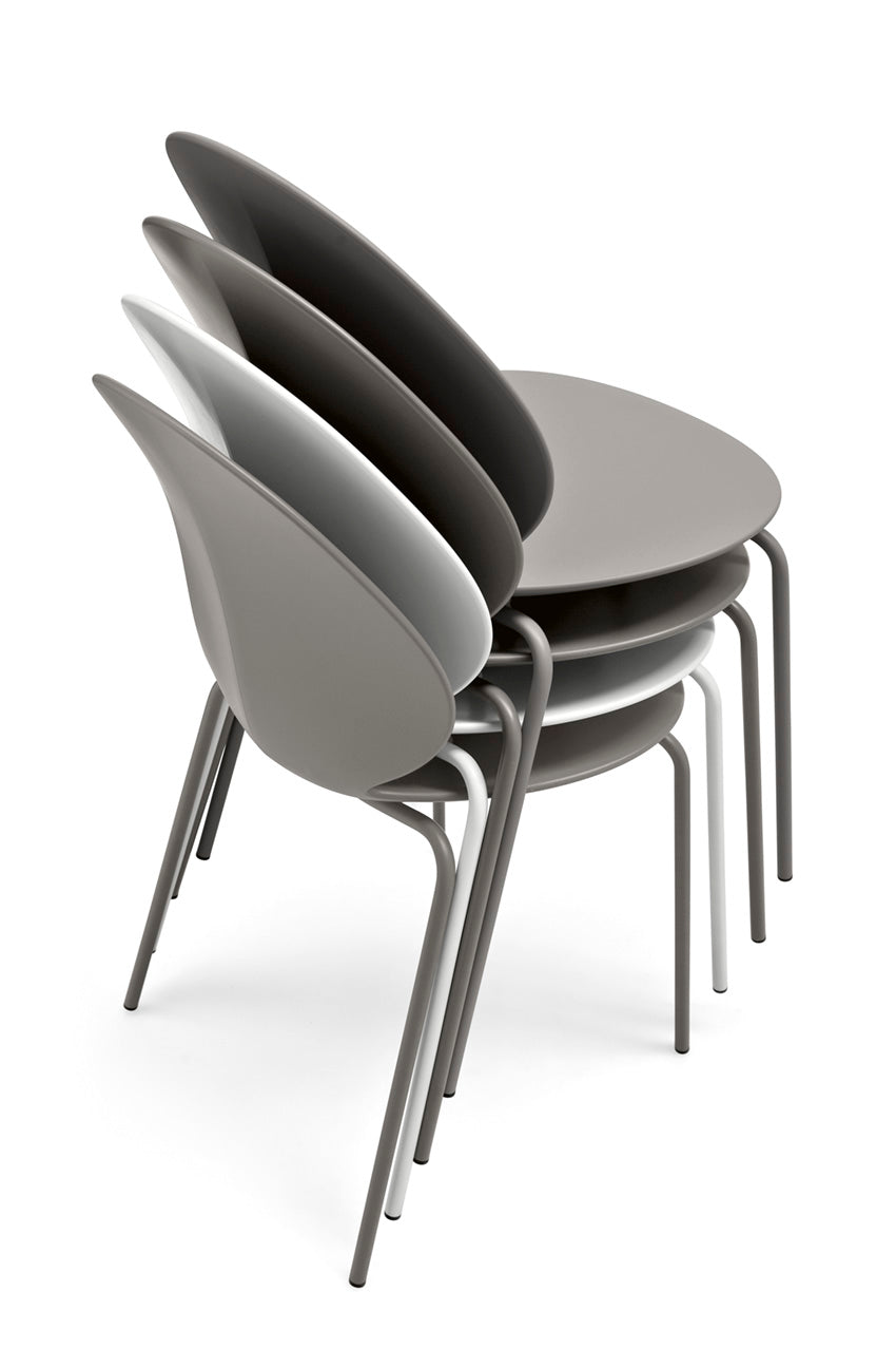 Stoel BASIL taupe zitting met taupe metalen basis