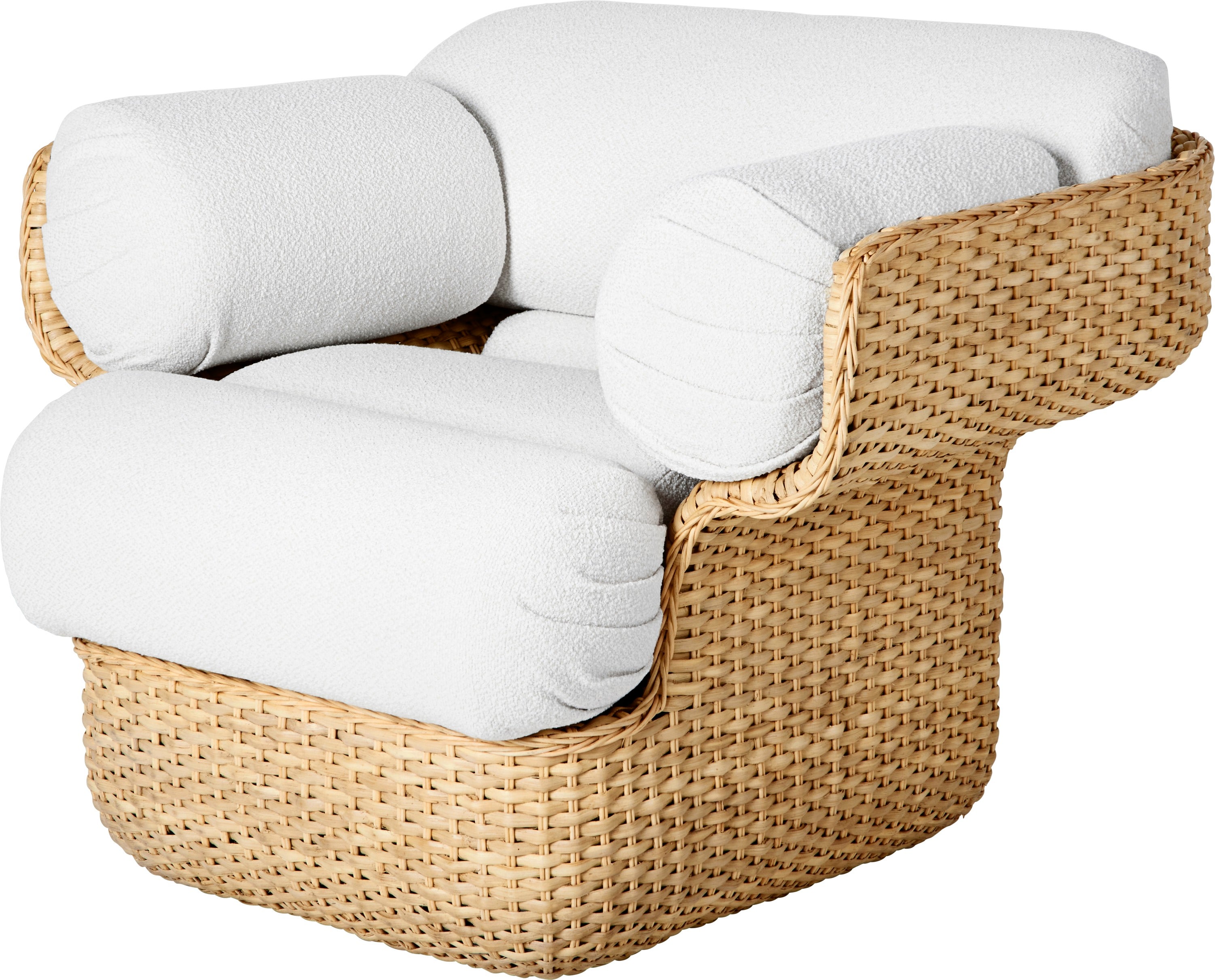 Witte BASKET fauteuil met riet