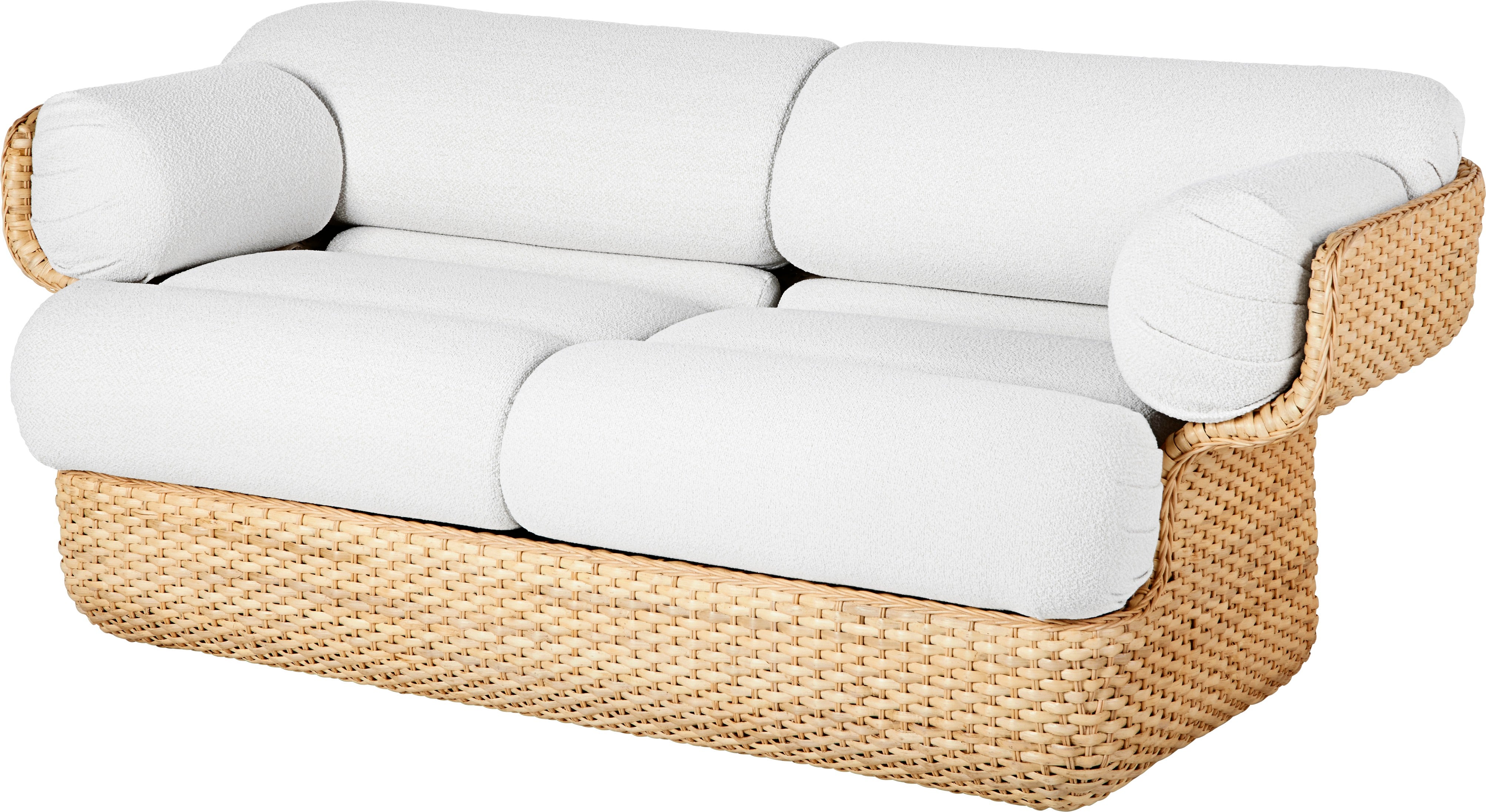 Sofa 2-zits BASKET wit met riet
