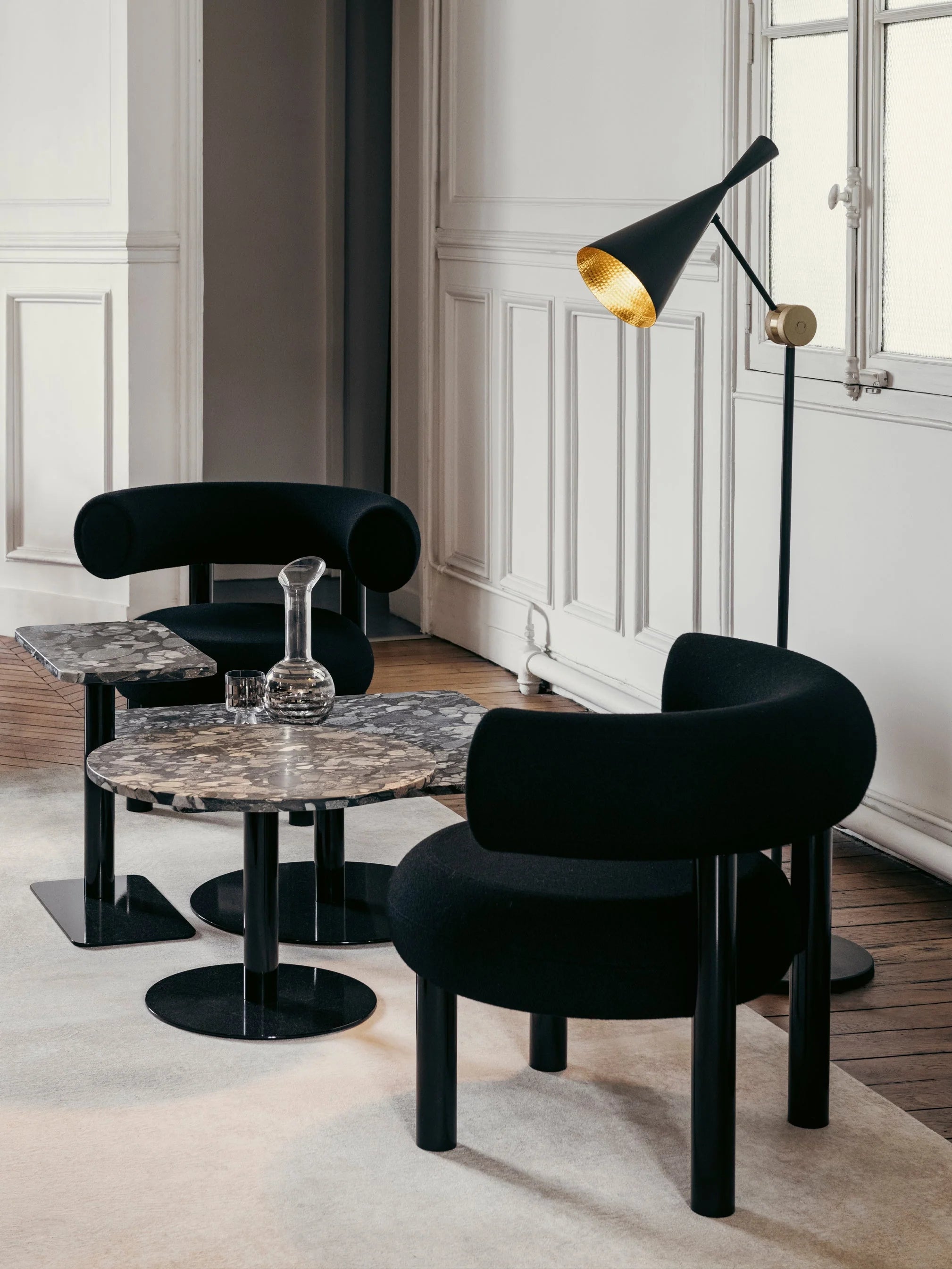 Vloerlamp BEAT zwart met koper