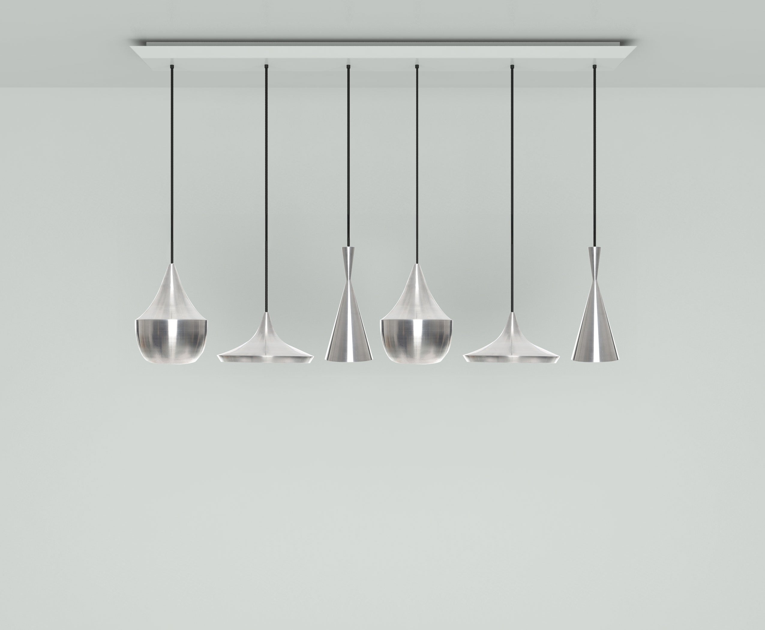 UNBEATEN WIDE silver pendant lamp