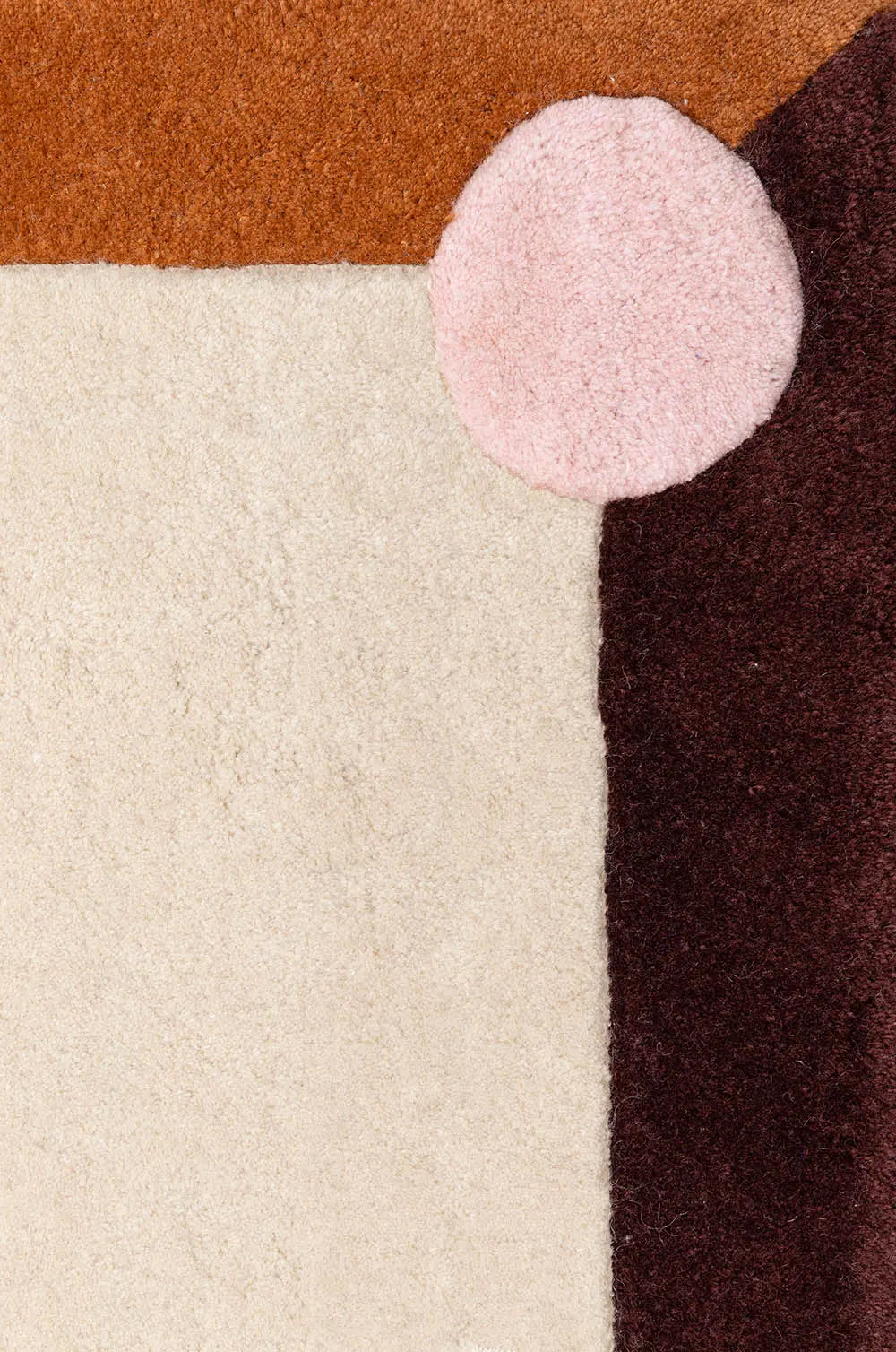 Teppich BERLIN beige mit orange und marineblau