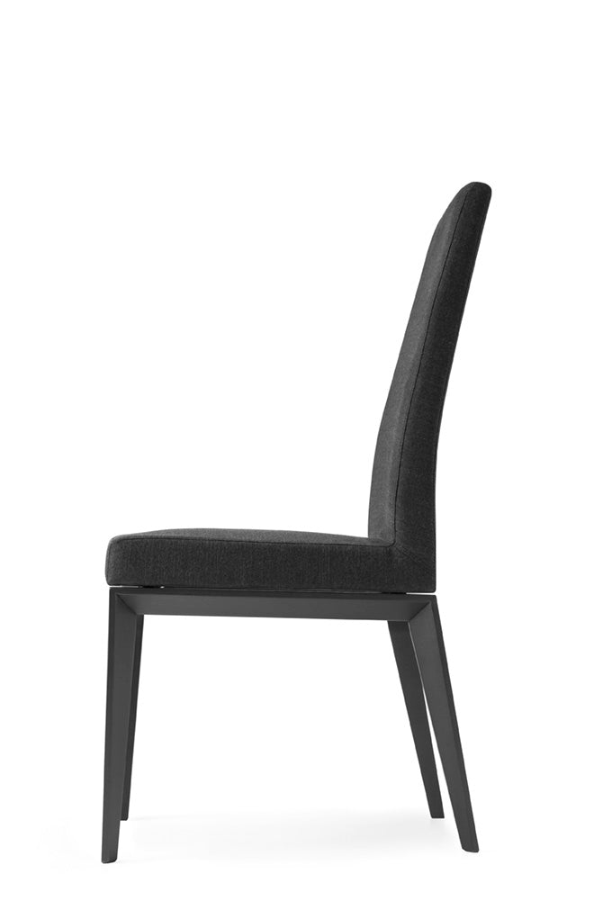 BESS upholstered chair with graphite wooden base