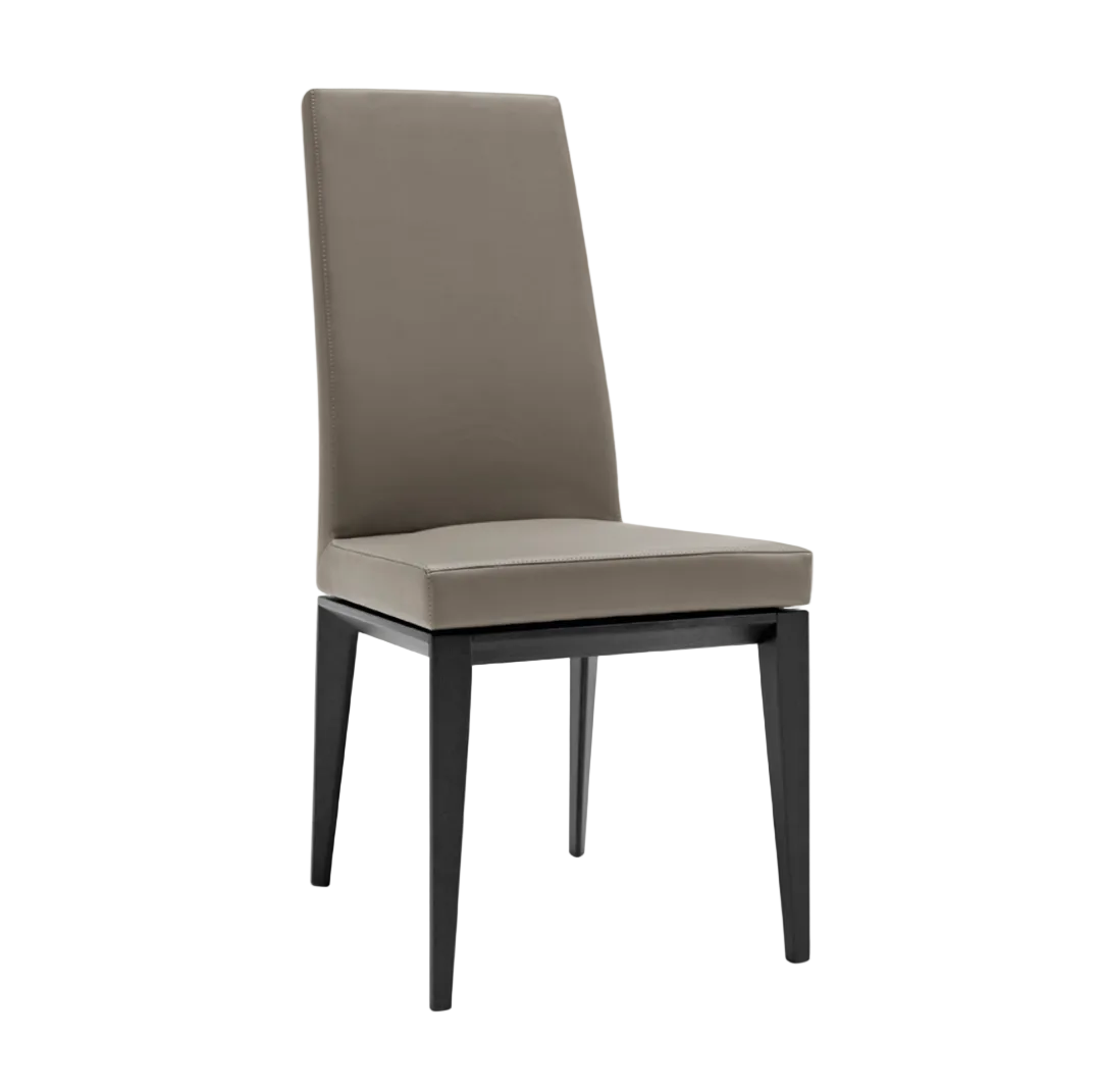 BESS upholstered chair with graphite wooden base