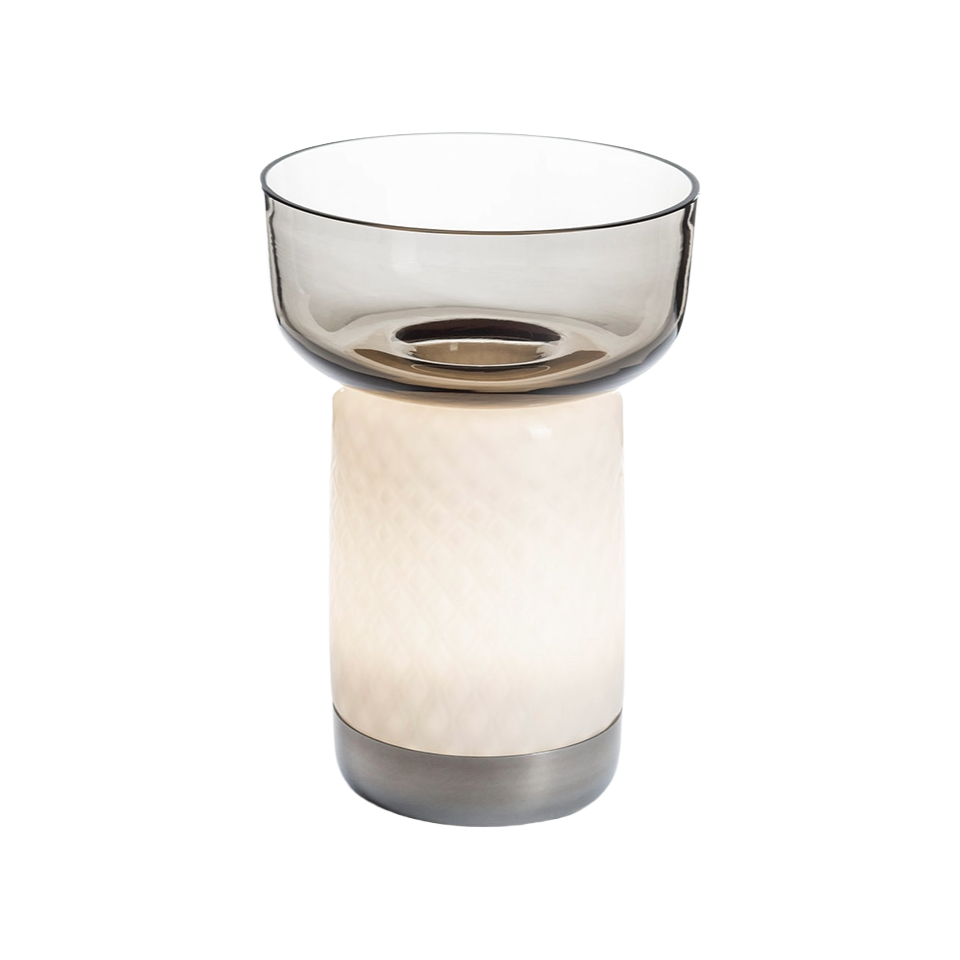 Tragbare Lampe BONTA BOWL weiß mit grau