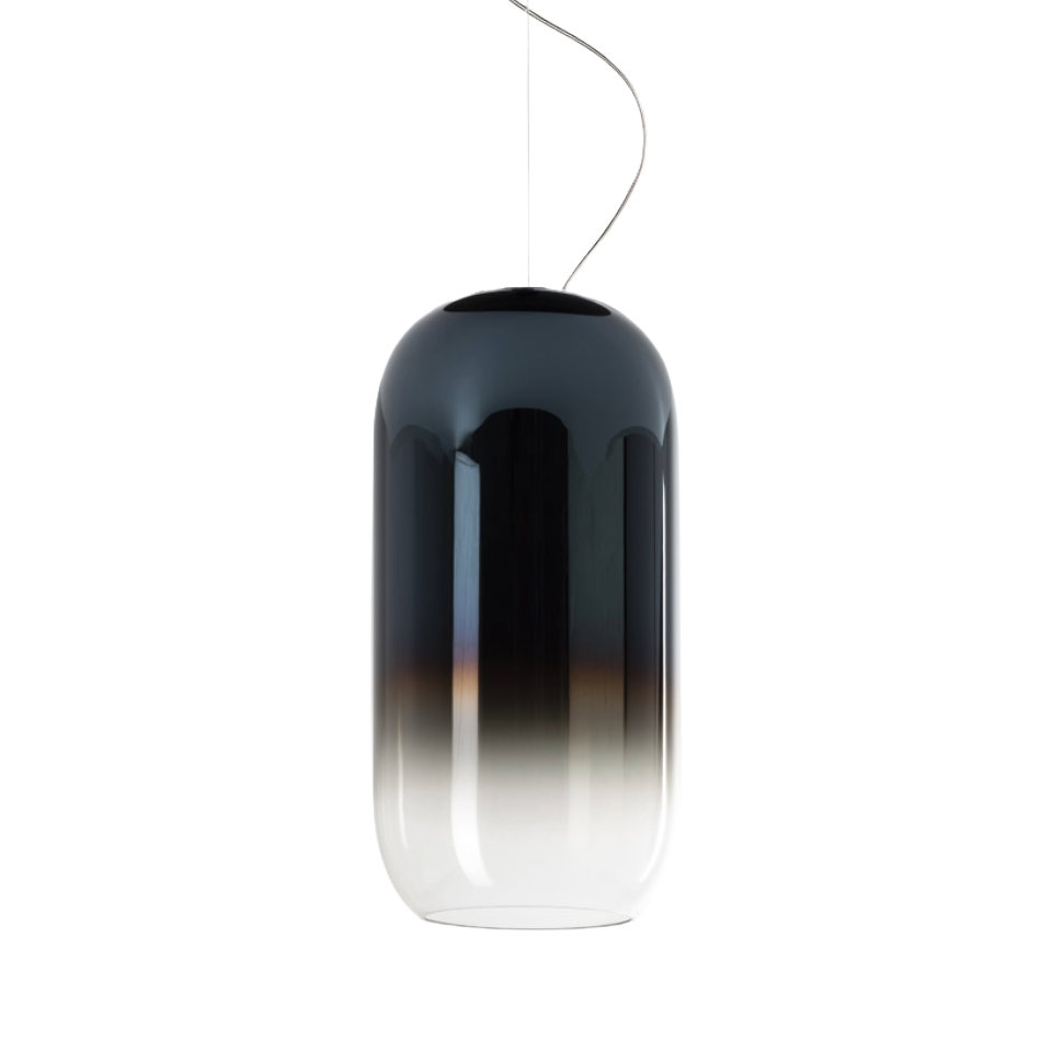 GOPLE Pendant Lamp in Blue with Black Finish