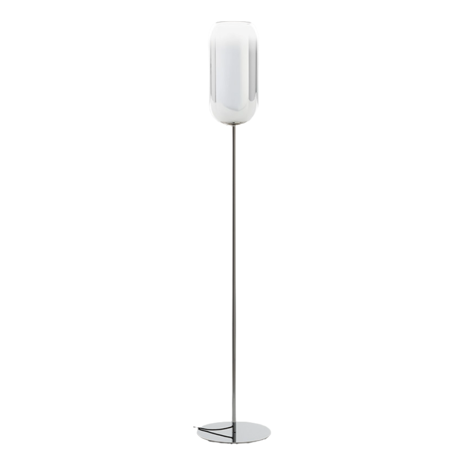 Vloerlamp GOPLE zilver met zilveren voet