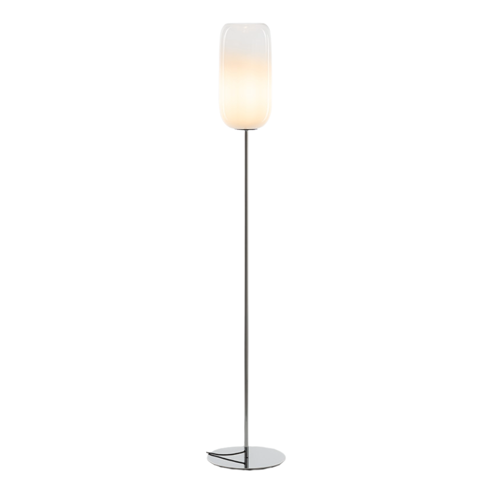 GOPLE White Floor Lamp with Silver Base