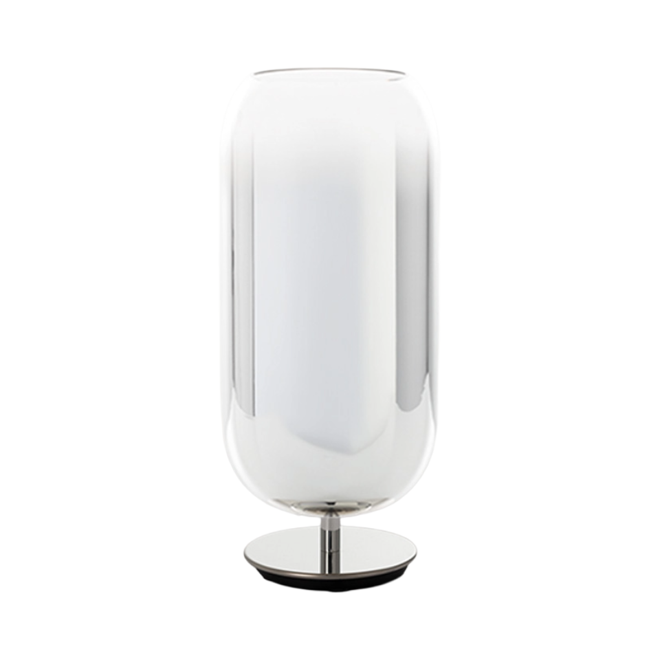 GOPLE silver table lamp with silver base